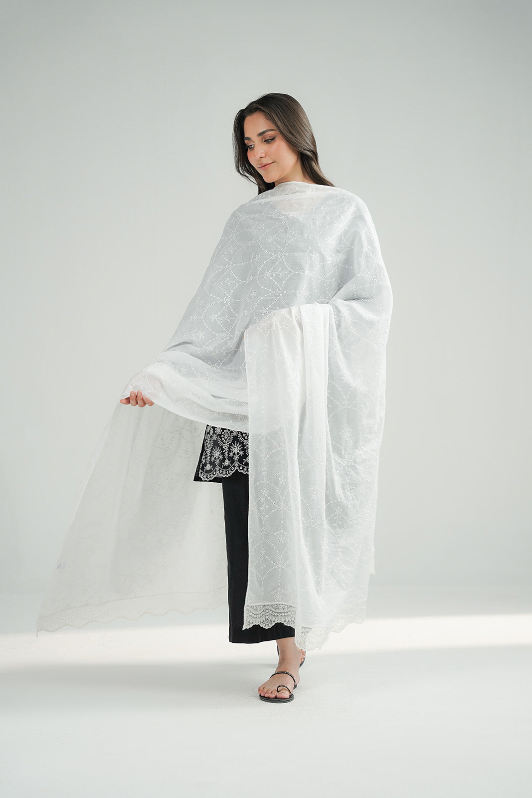 1 Piece Lawn Embroidered Shawl (CH0062)