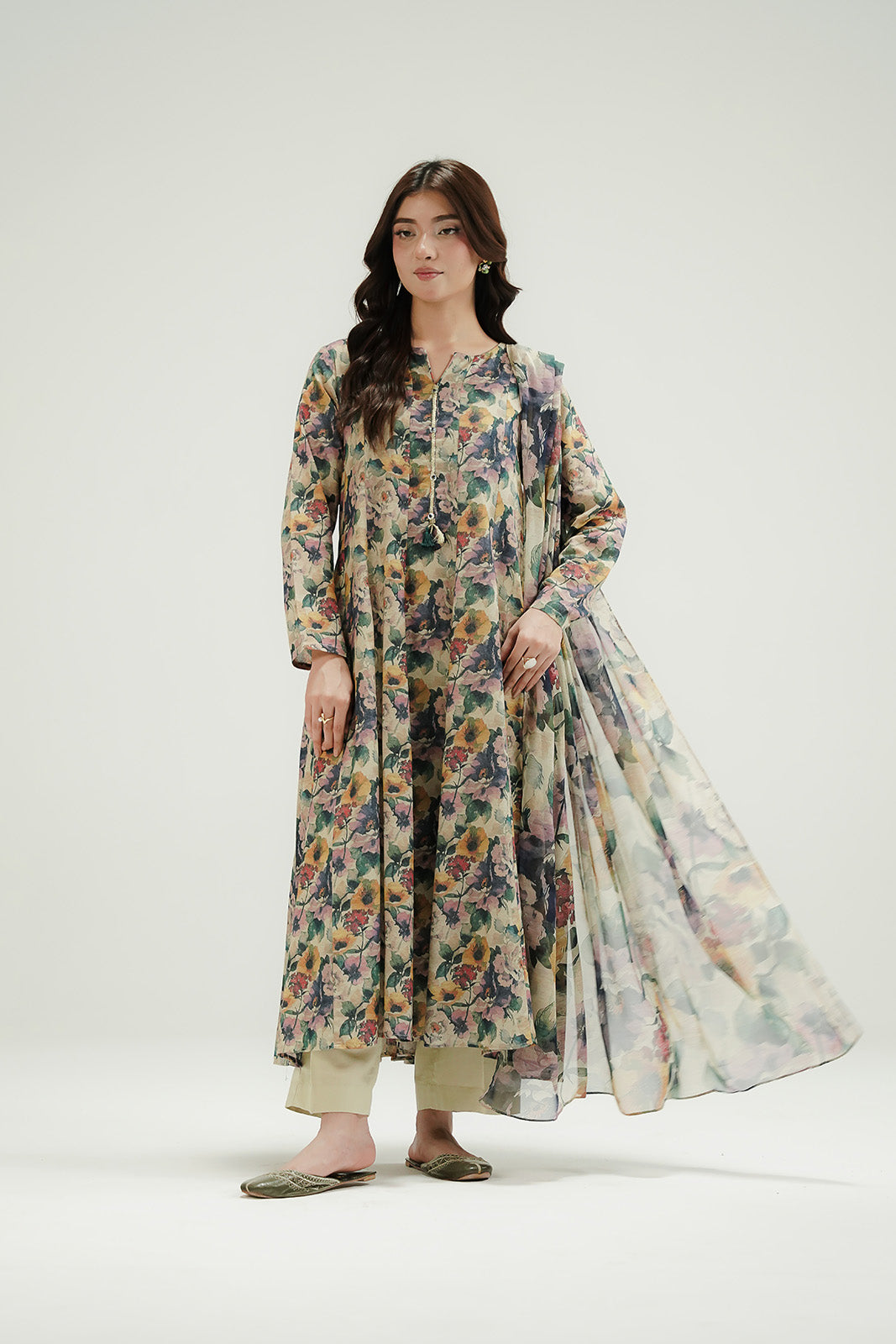 3 Piece Printed Lawn Karandi Printed Suit (CP0578)