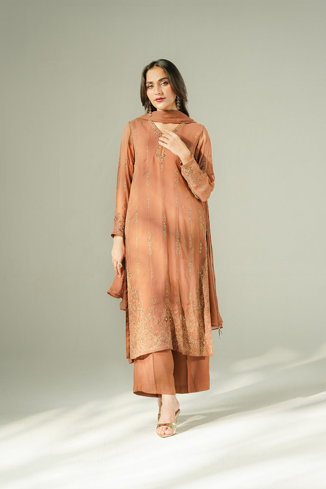 3 Piece Chiffon Embroidered (FL0206)