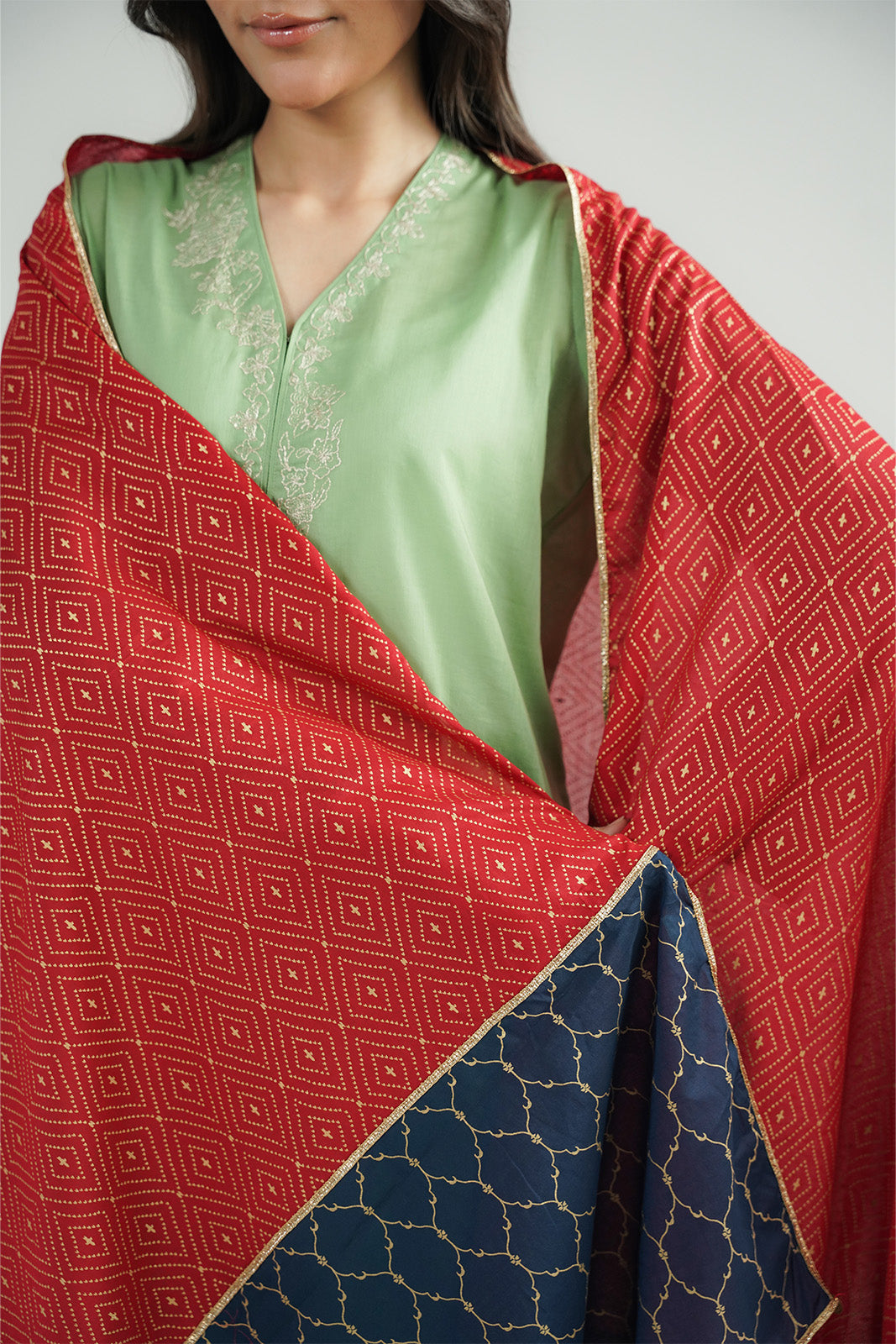 1 Piece Printed Lawn Solid Stole (CO0026)
