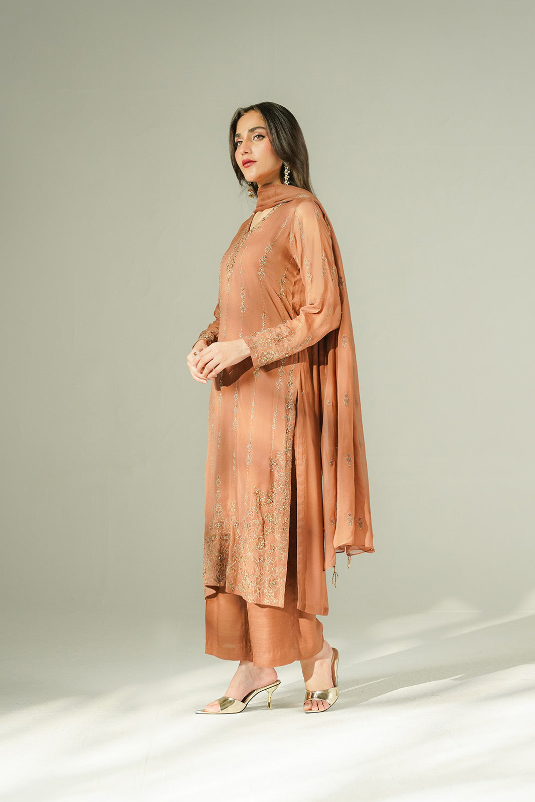 3 Piece Chiffon Embroidered (FL0206)