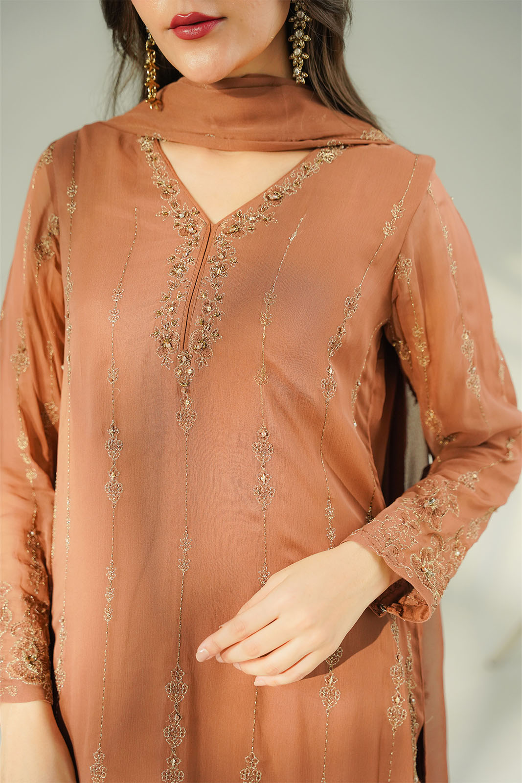 3 Piece Chiffon Embroidered (FL0206)