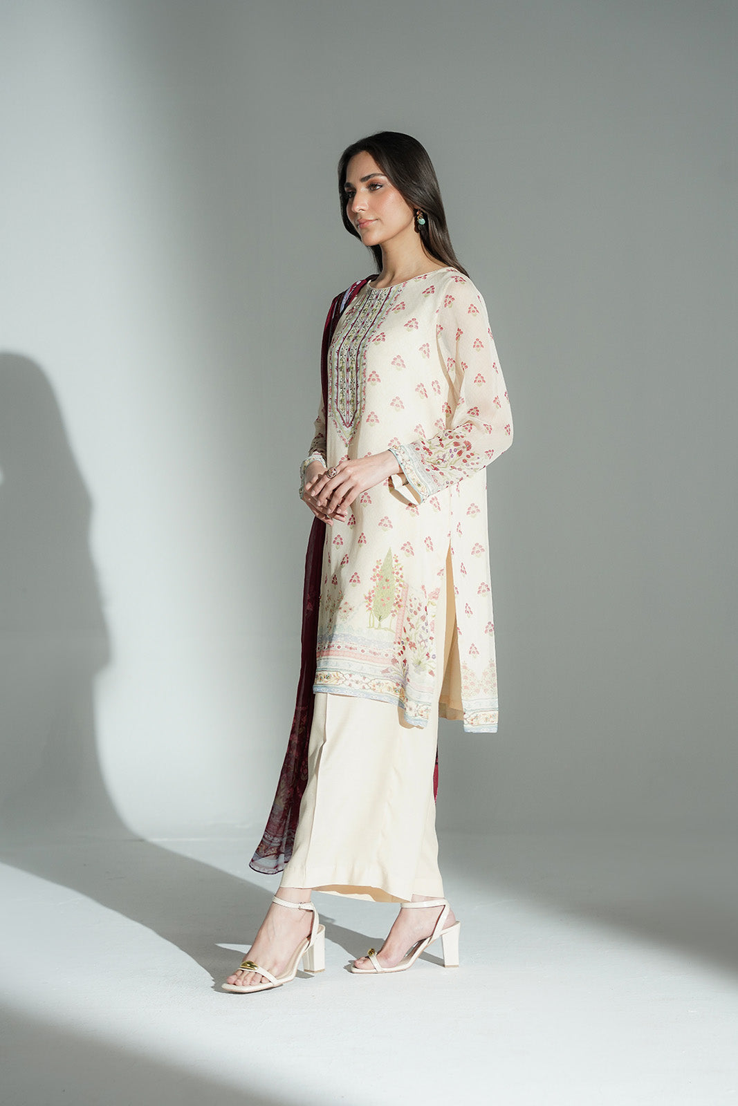 3 Piece Printed Chiffon Printed Suit (FS0129)