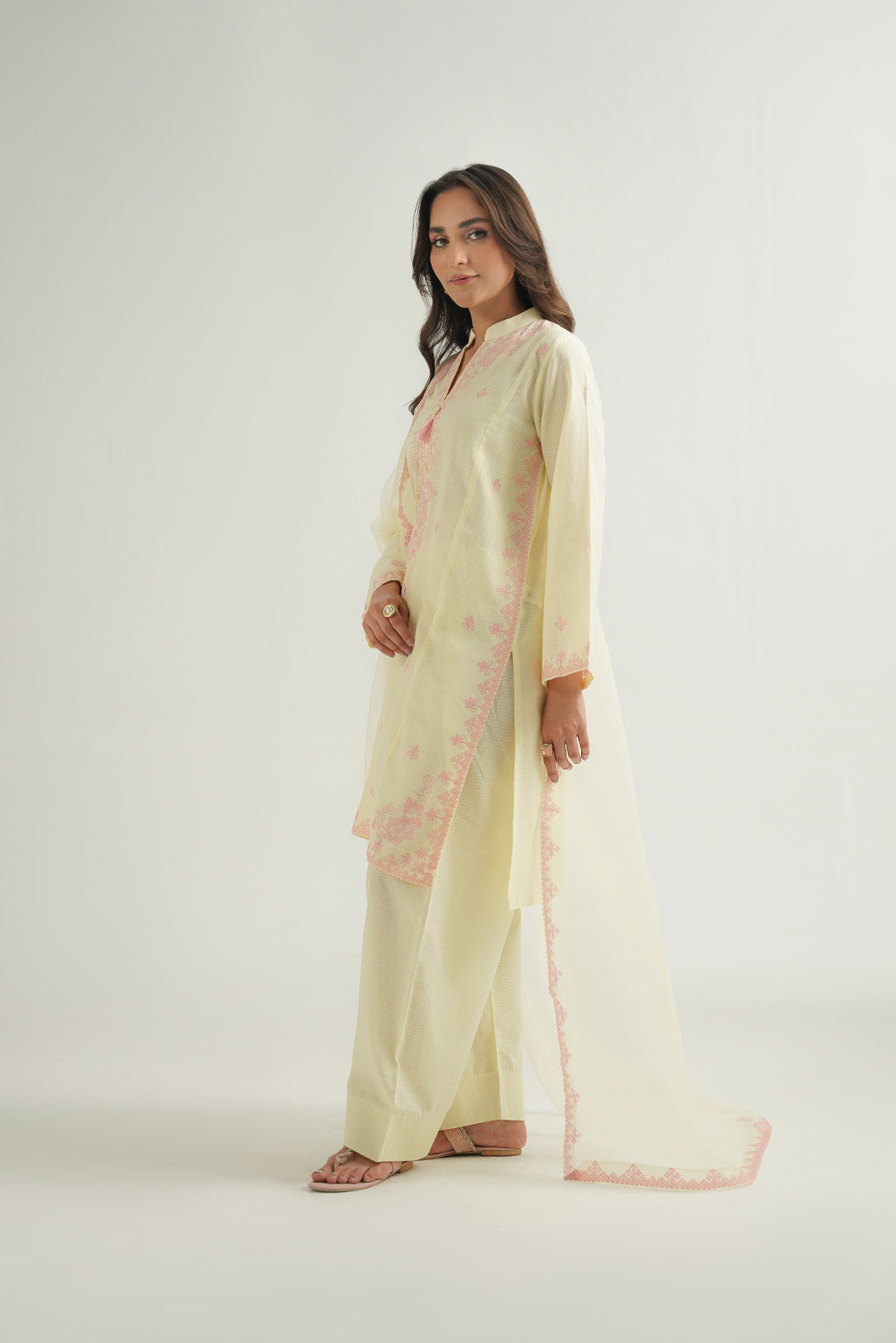 3 Piece Cotton Rip Stop Embroidered Suit (CP0464)