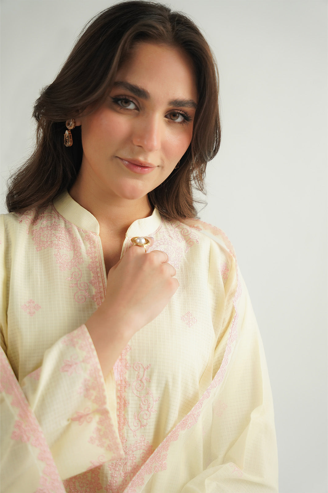 3 Piece Cotton Rip Stop Embroidered Suit (CP0464)