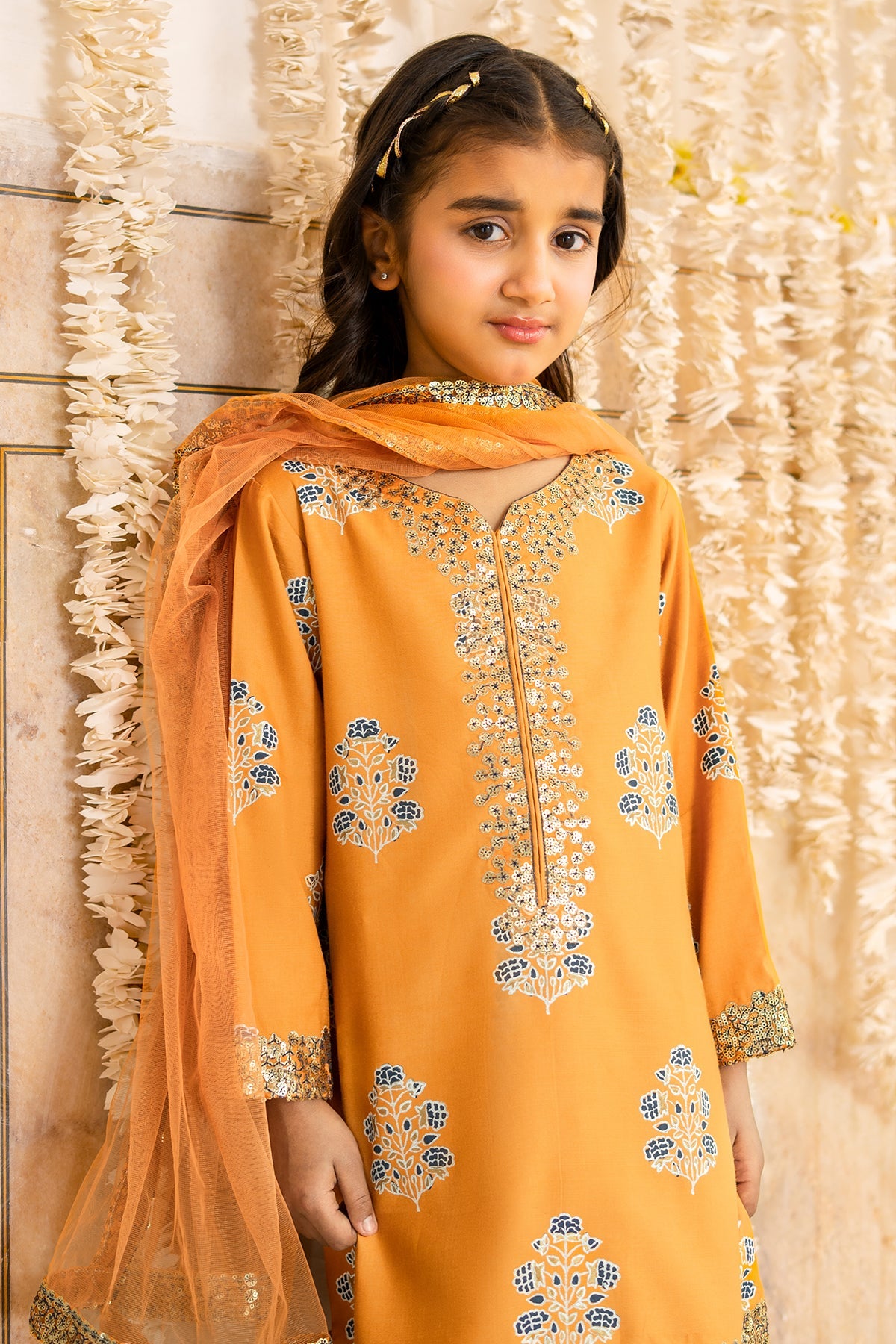 3-PC Embroidered Raw-Silk Suit CKP-6-375