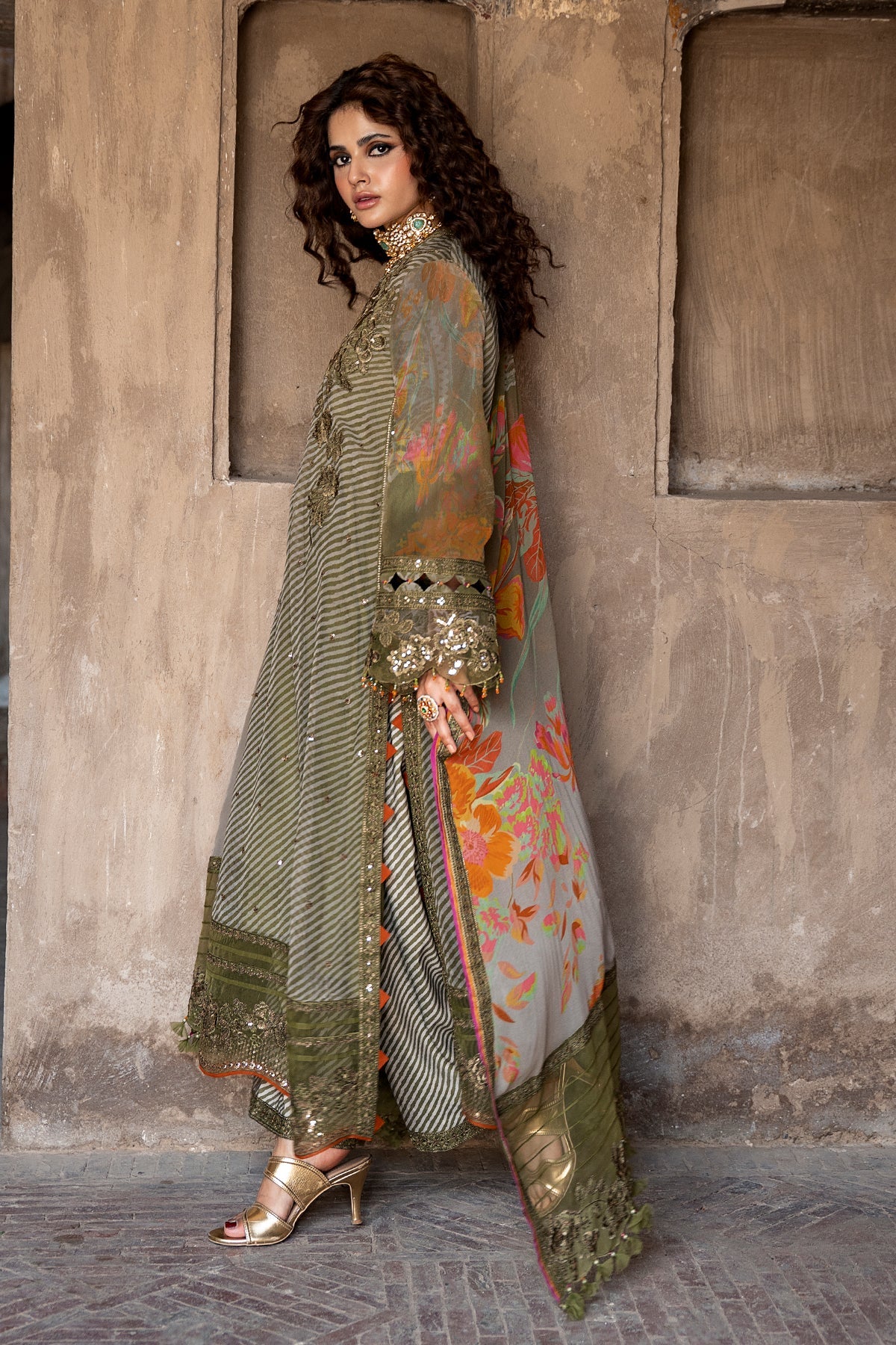 3-PC Unstitched Embroidered Chiffon Collection VSLW6-05