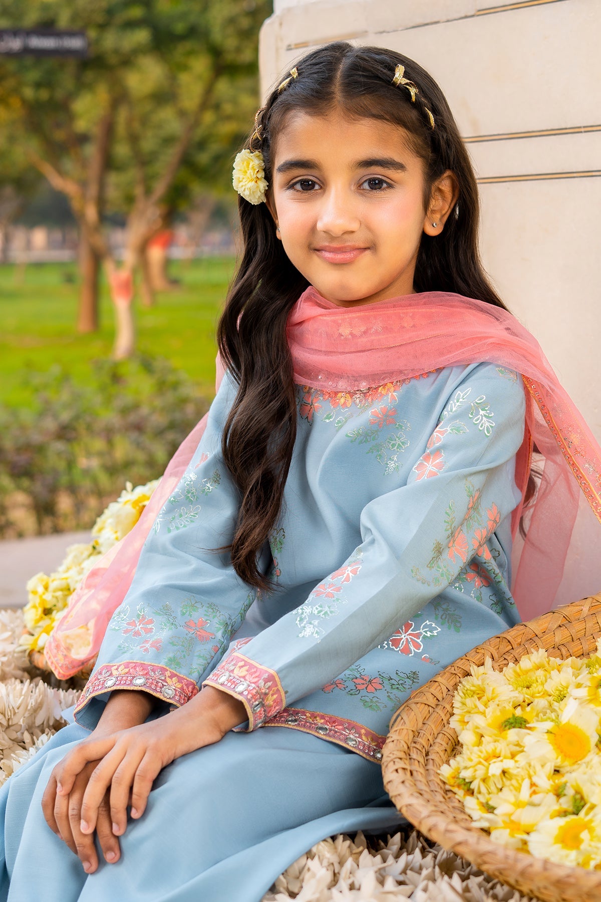 3-PC Embroidered Raw-Silk Suit CKP-6-378