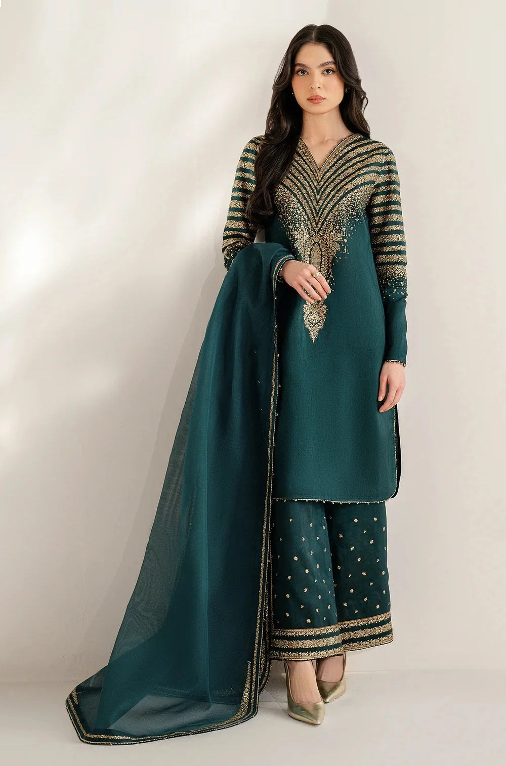 Jazmin UR - 7056 Luxury Raw Silk Embroidered Unstitched 3PC Suit PA-203