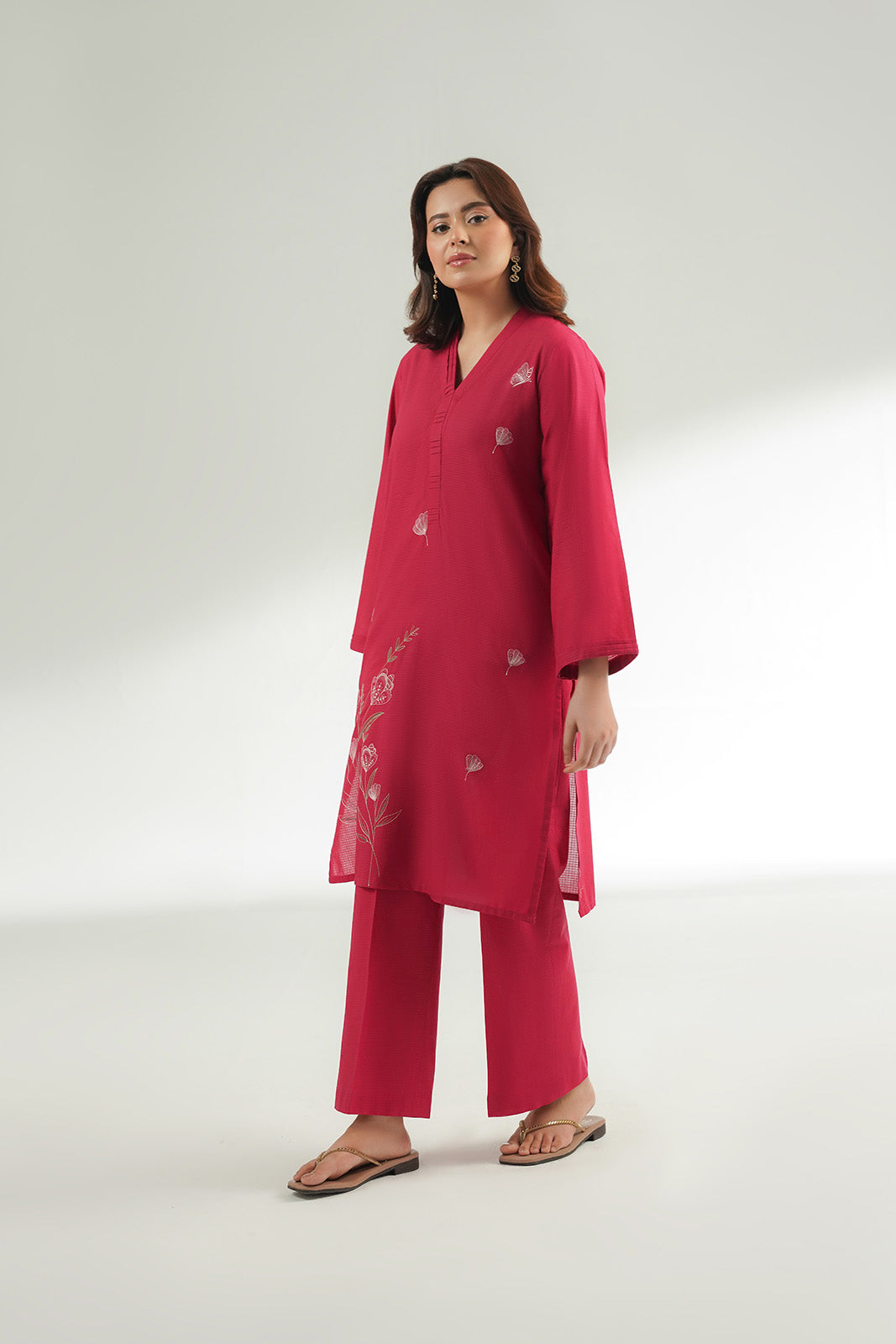 2 Piece Cotton Rip Stop Embroidered Suit (CS0566)
