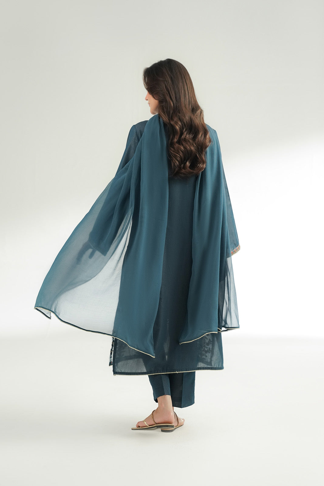3 Piece Masoori Stripe Lawn Embroidered Suit (CS0556)