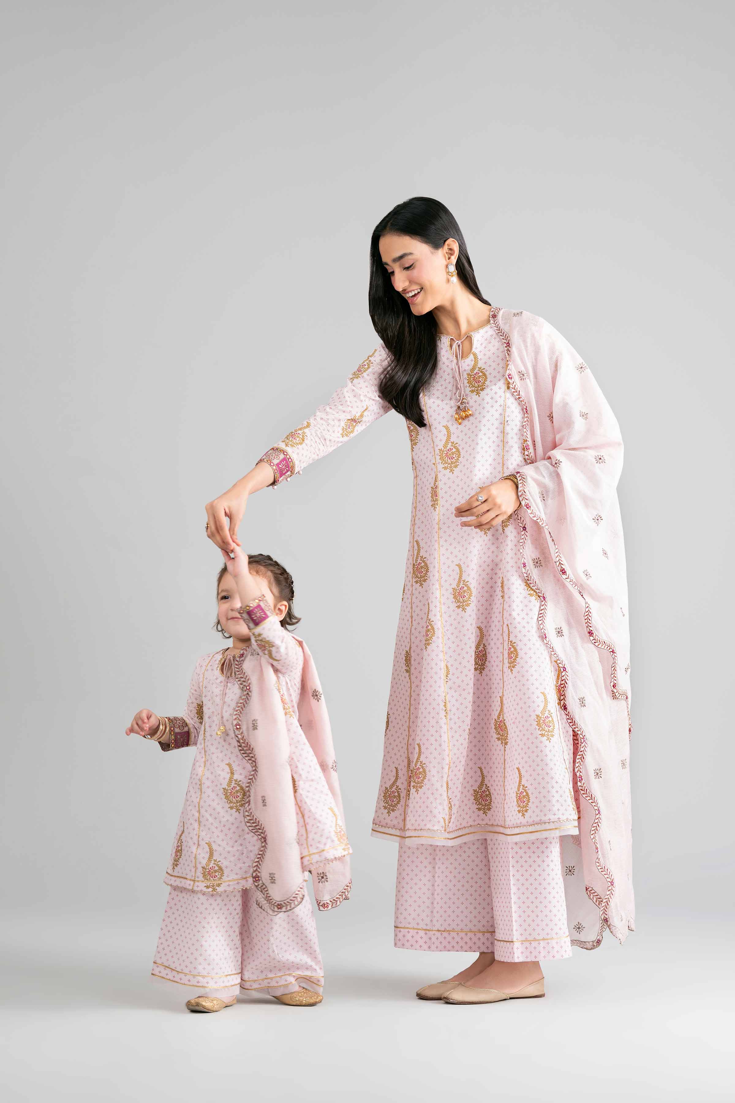 3 Piece - Printed Embroidered Suit - PMD26-44 D