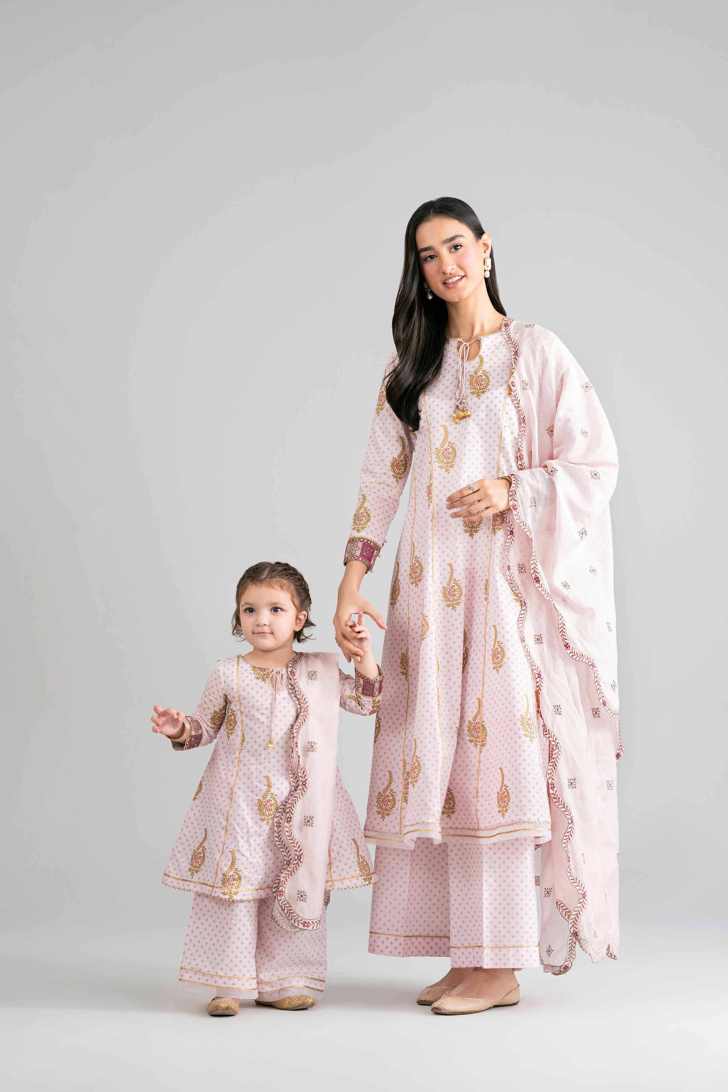 3 Piece - Printed Embroidered Suit - PMD26-44 D