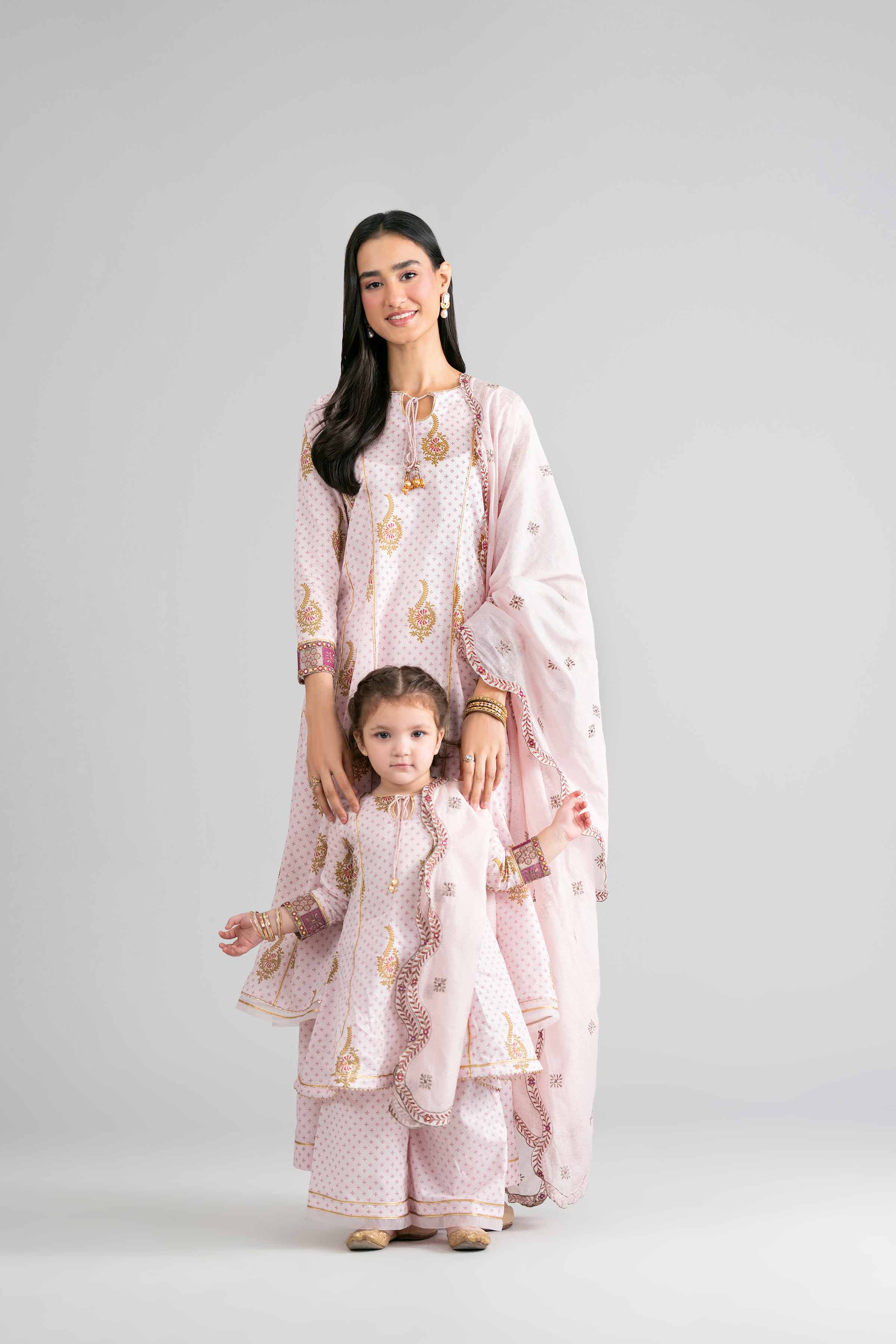 3 Piece - Printed Embroidered Suit - PMD26-44 D