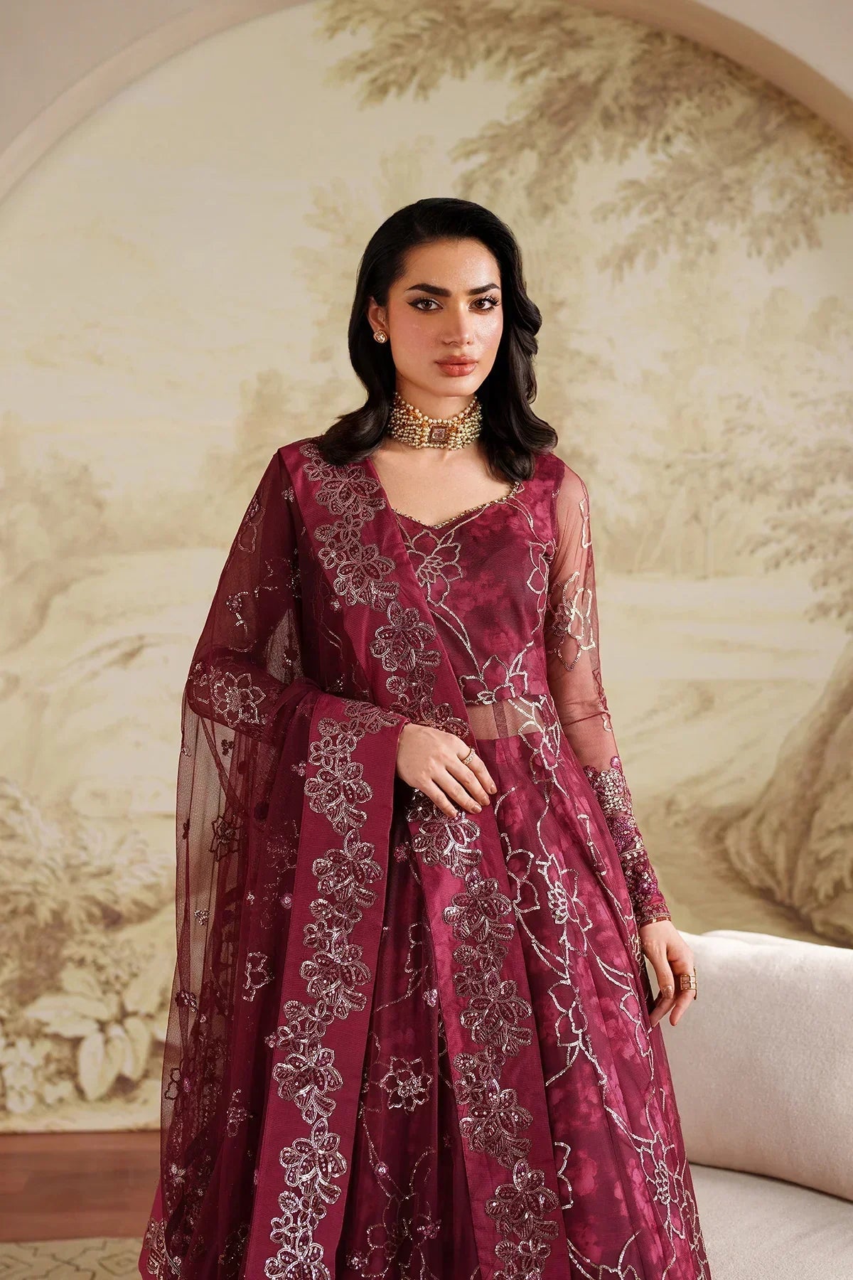 3-PC Embroidered Chiffon CMA-6-408