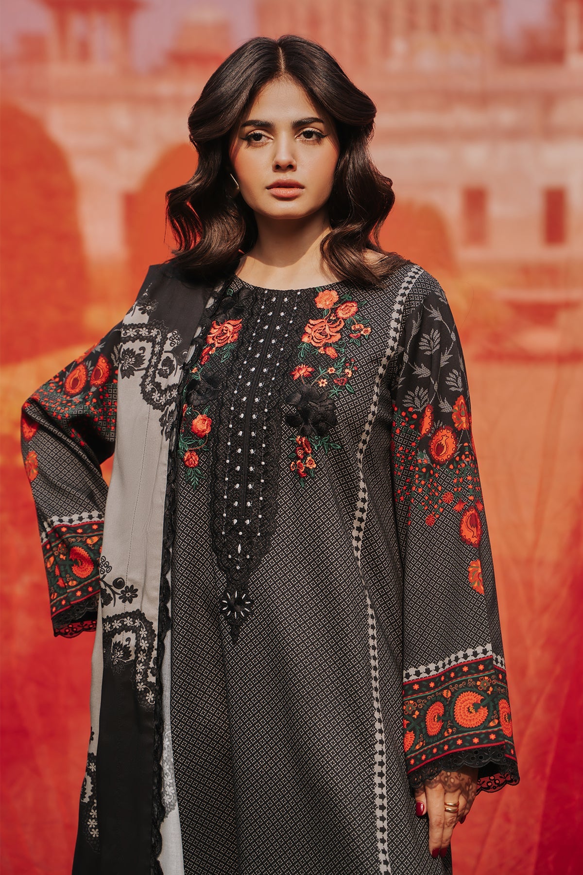 3-pc Unstitched Embroidered Staple DSCW5-11