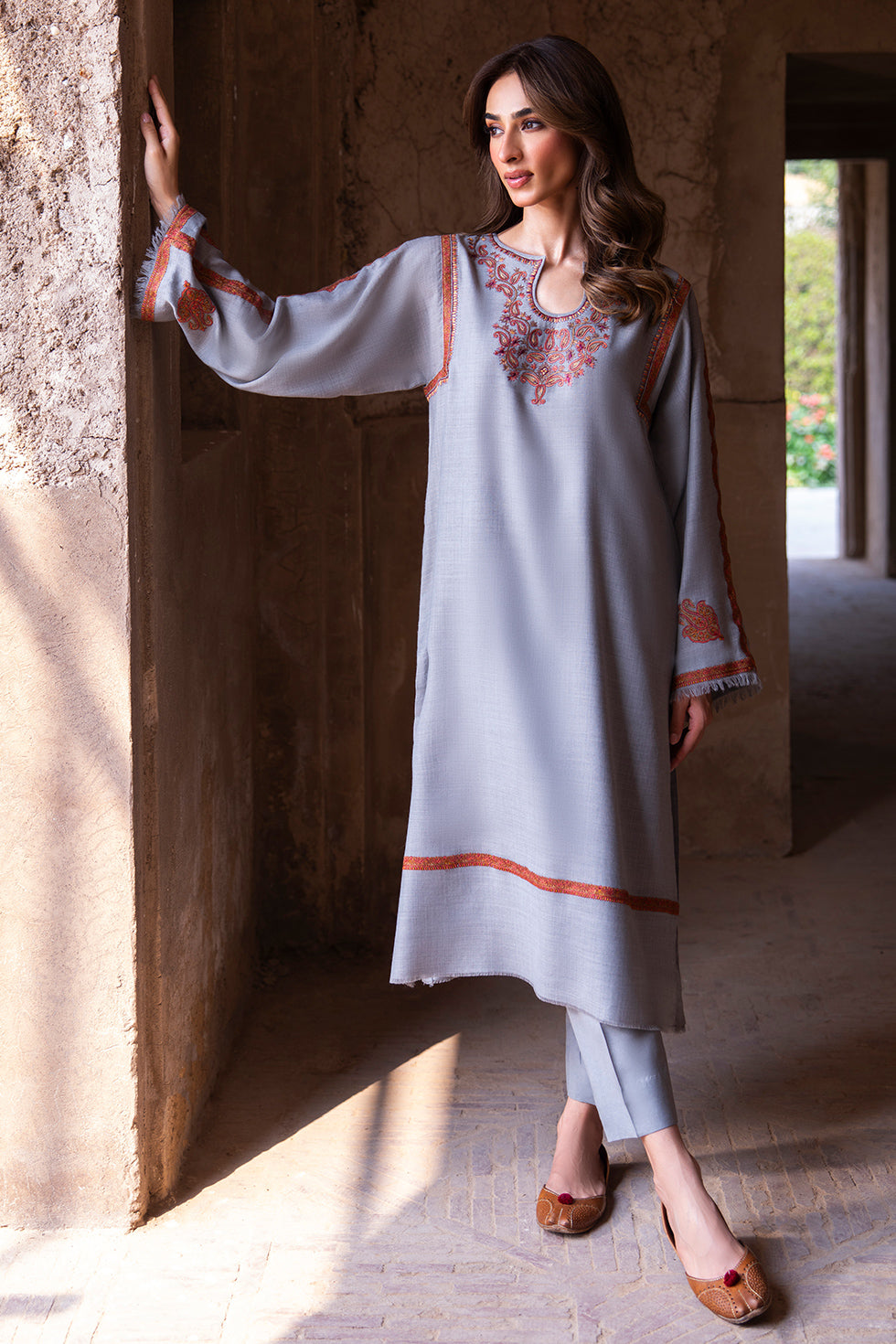 3 Piece Embroidered Organza Suit