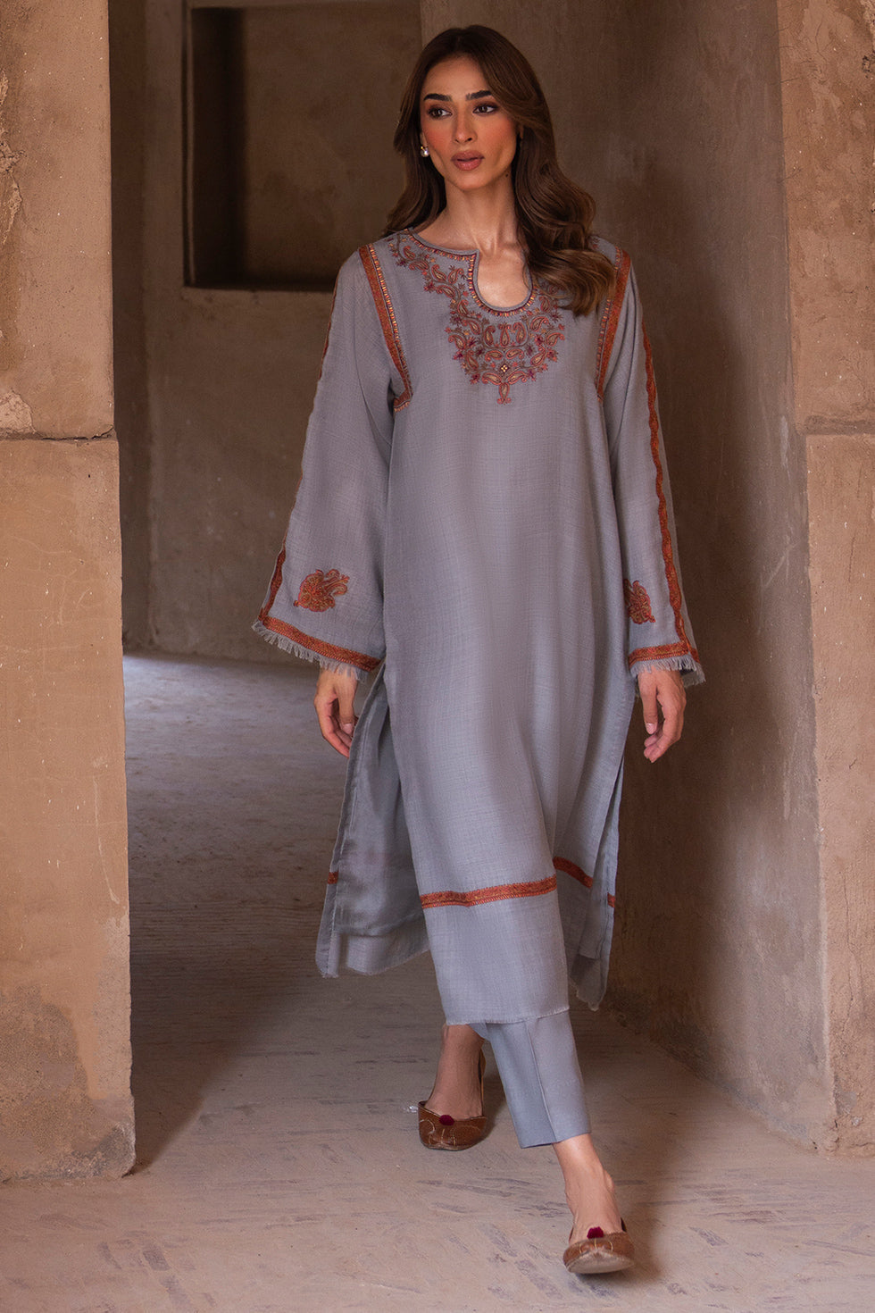 3 Piece Embroidered Organza Suit