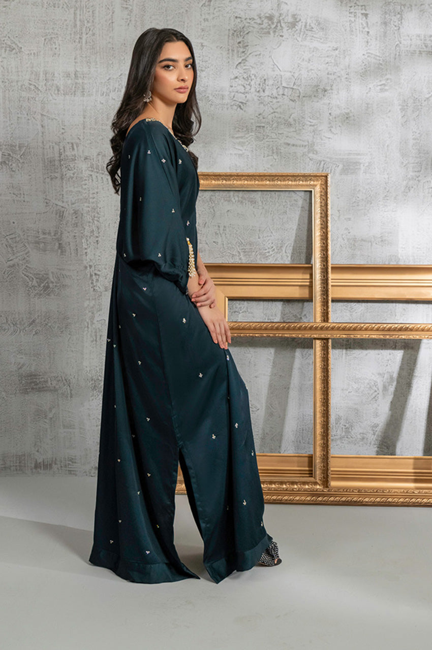Teal Solid Kaftan