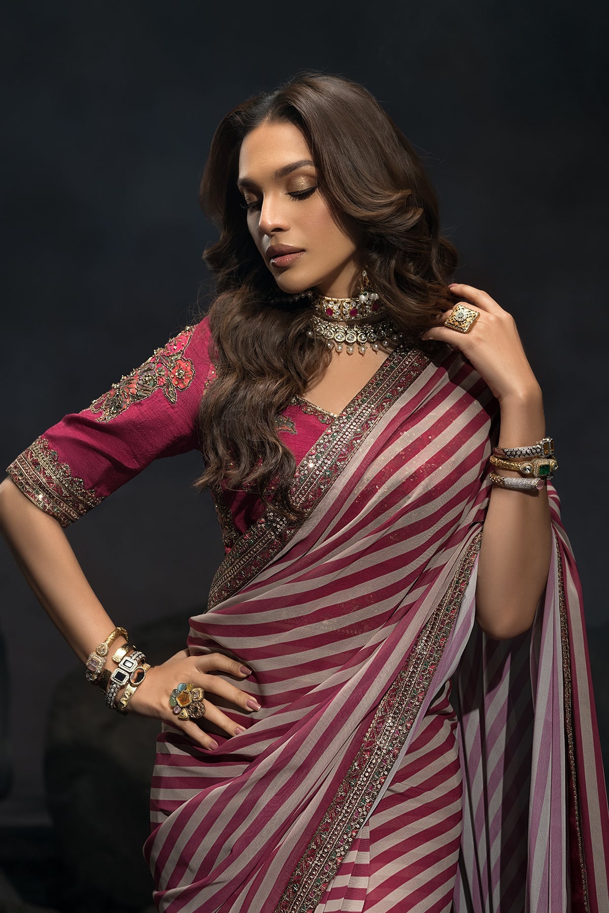 3-PC Unstitched Premium Saree Collection CSS6-05