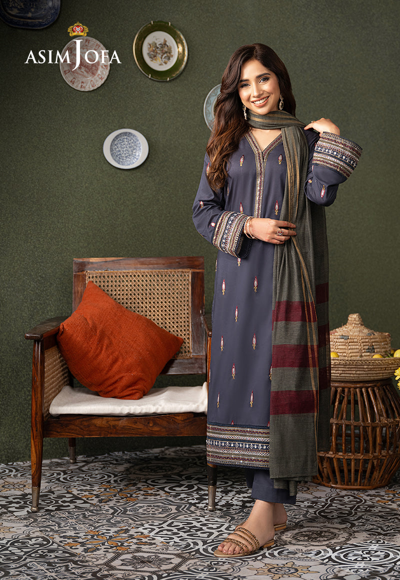 AJODD-32 EMBROIDERED CAMBRIC STITCHED 3 PCS
