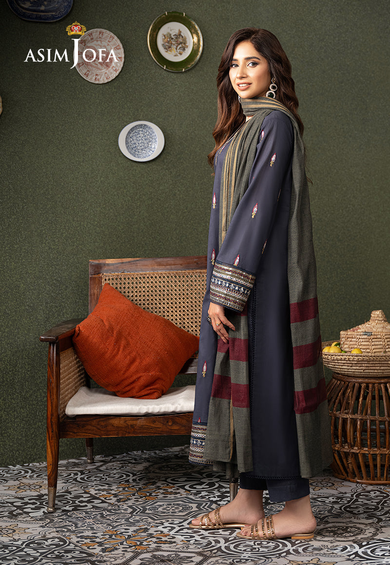 AJODD-32 EMBROIDERED CAMBRIC STITCHED 3 PCS