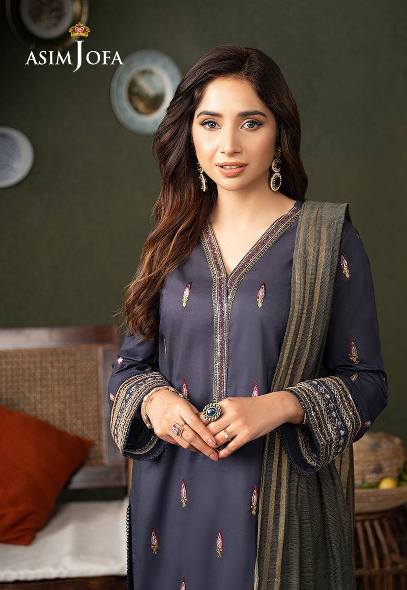 AJODD-32 EMBROIDERED CAMBRIC STITCHED 3 PCS