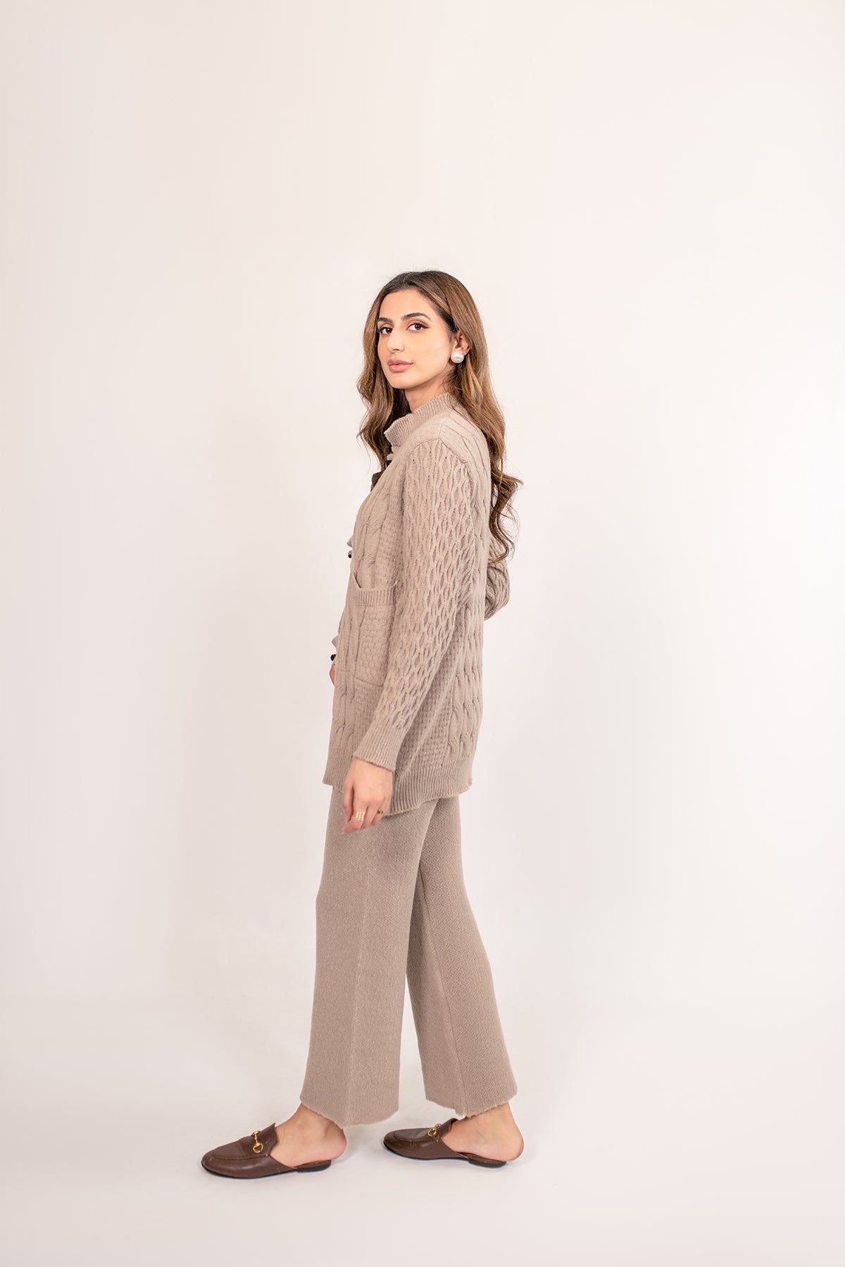 Amelia Brown Suit with black Button