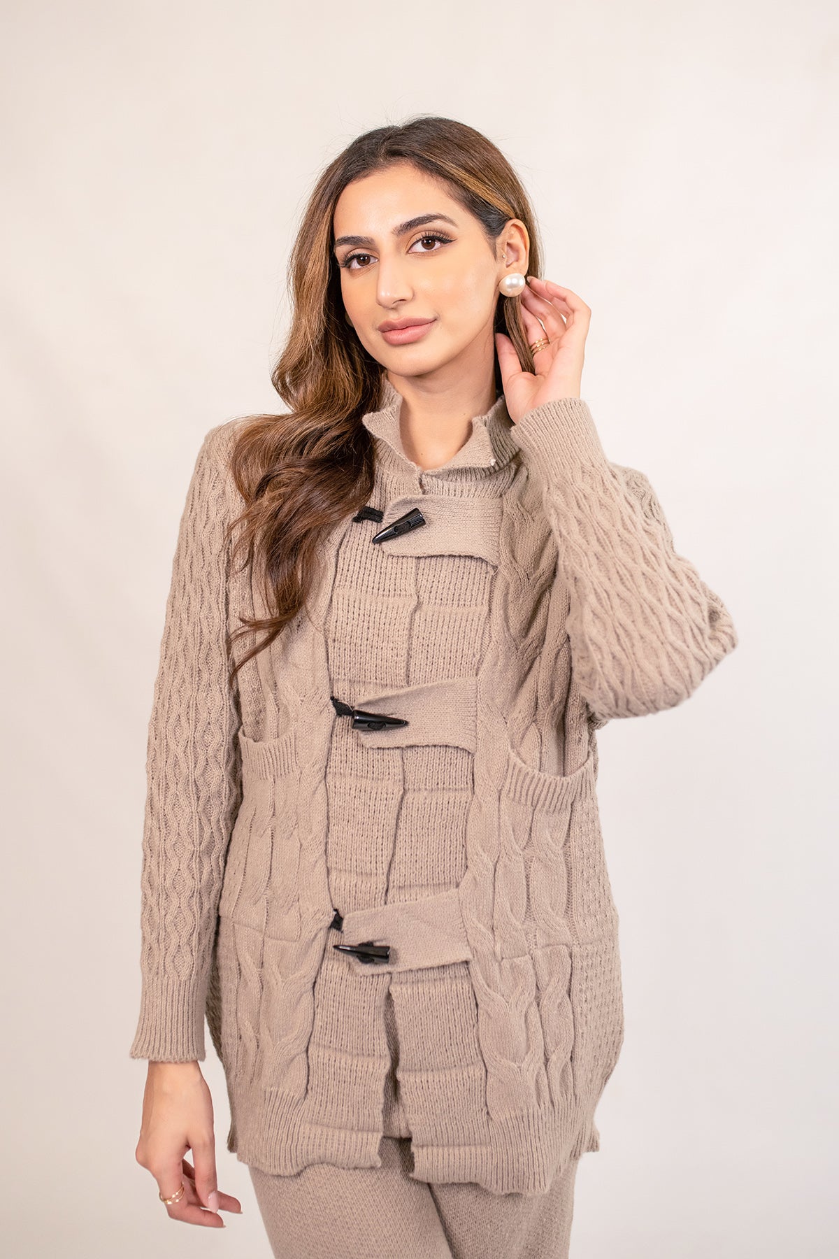 Amelia Brown Suit with black Button