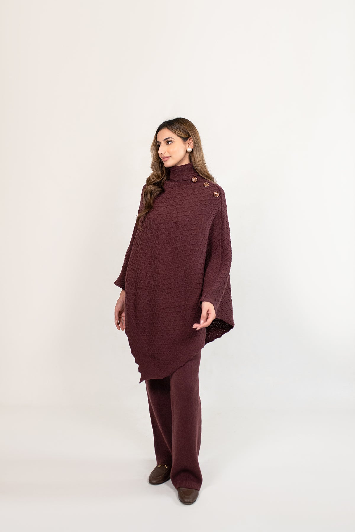 Yagmur Purple Asymetrical Textured Suit