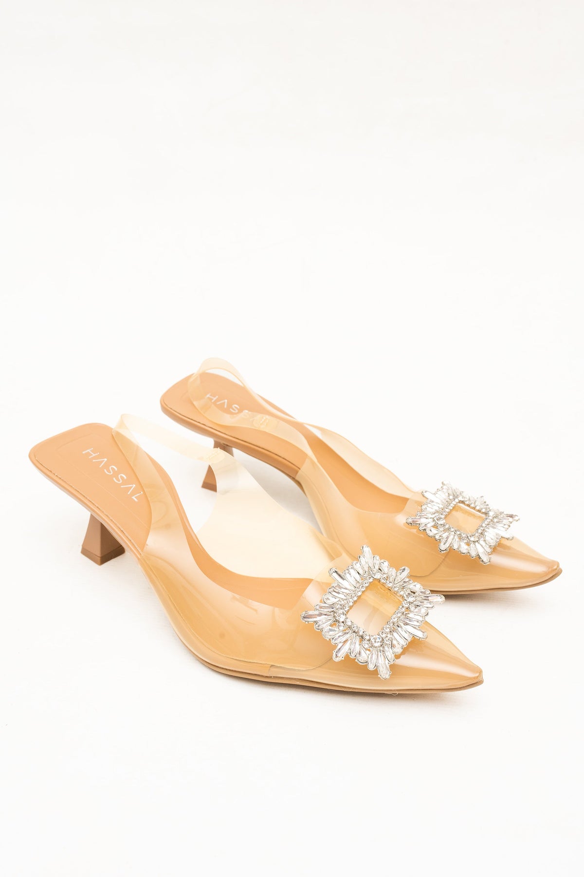 Rina Transparent Bow Heels Silver