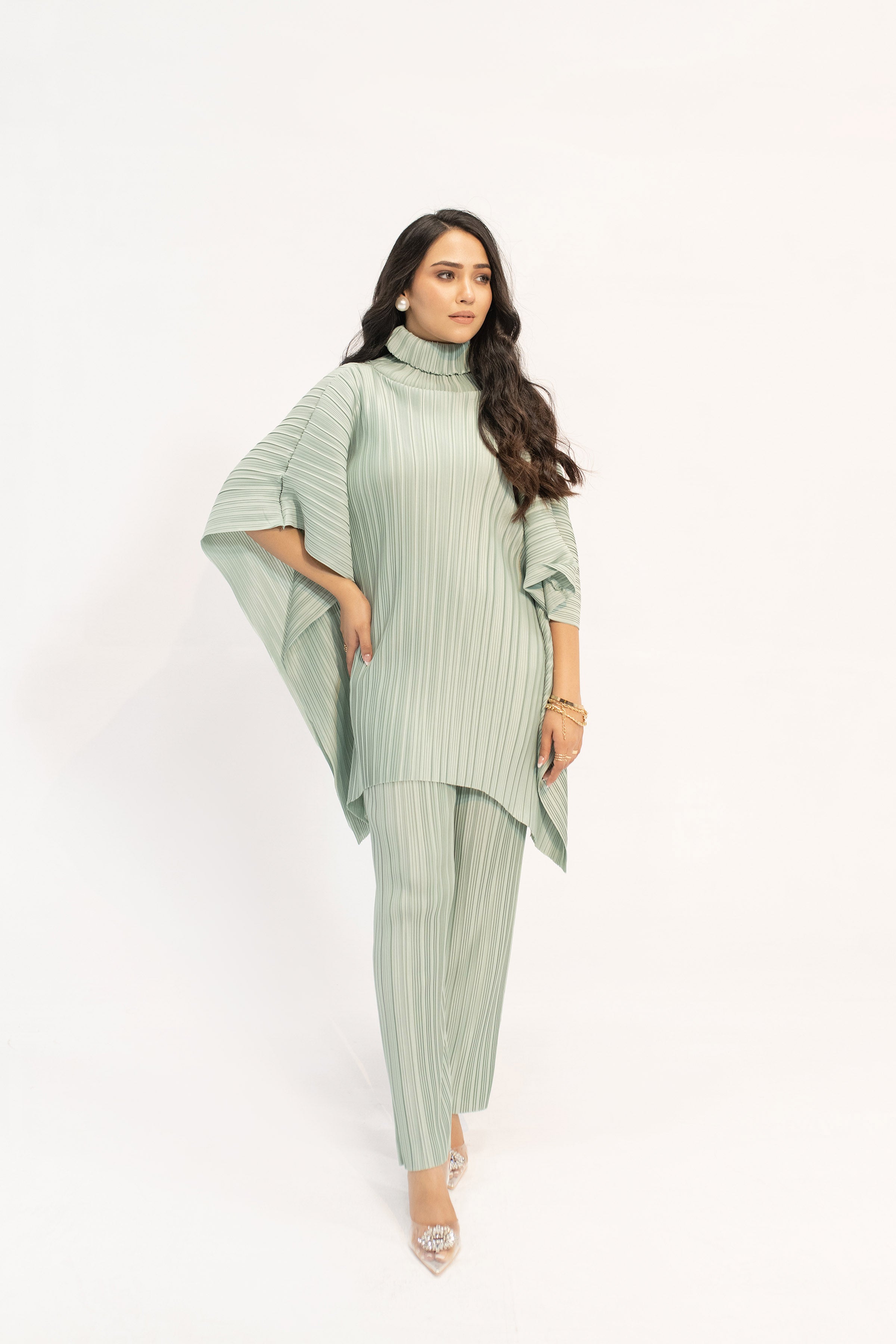 Sevda Mint Pleated Suit