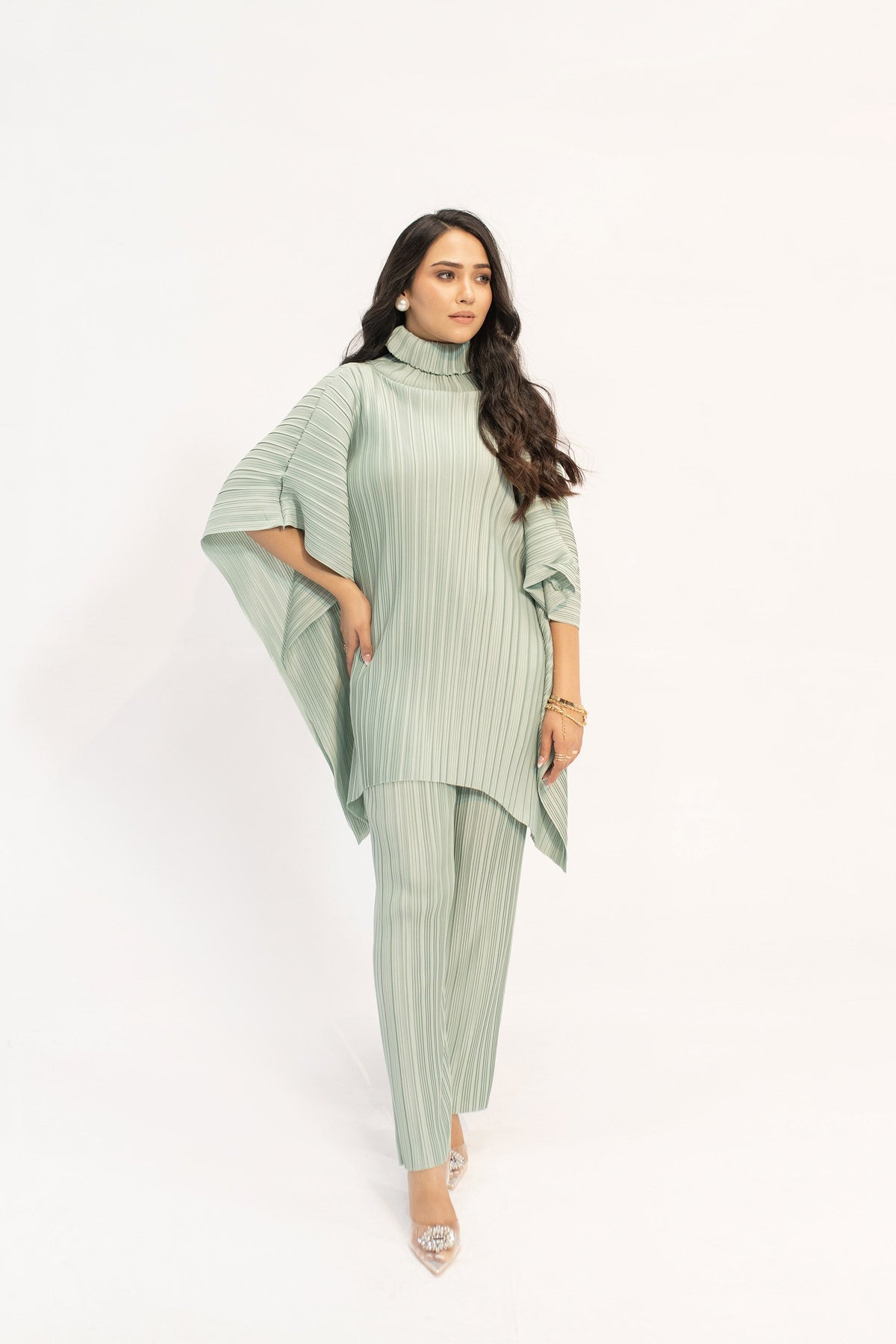Sevda Mint Pleated Suit