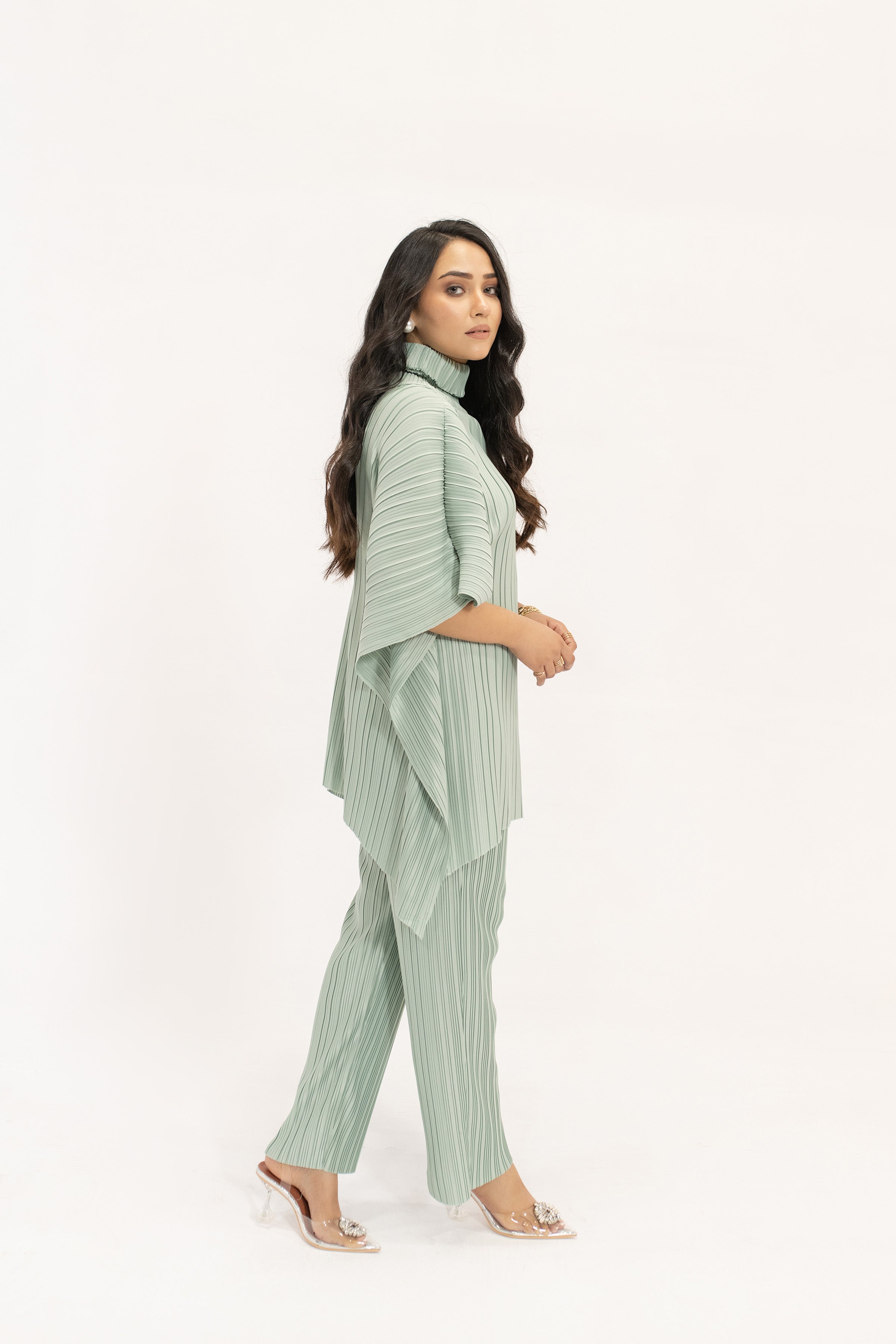 Sevda Mint Pleated Suit