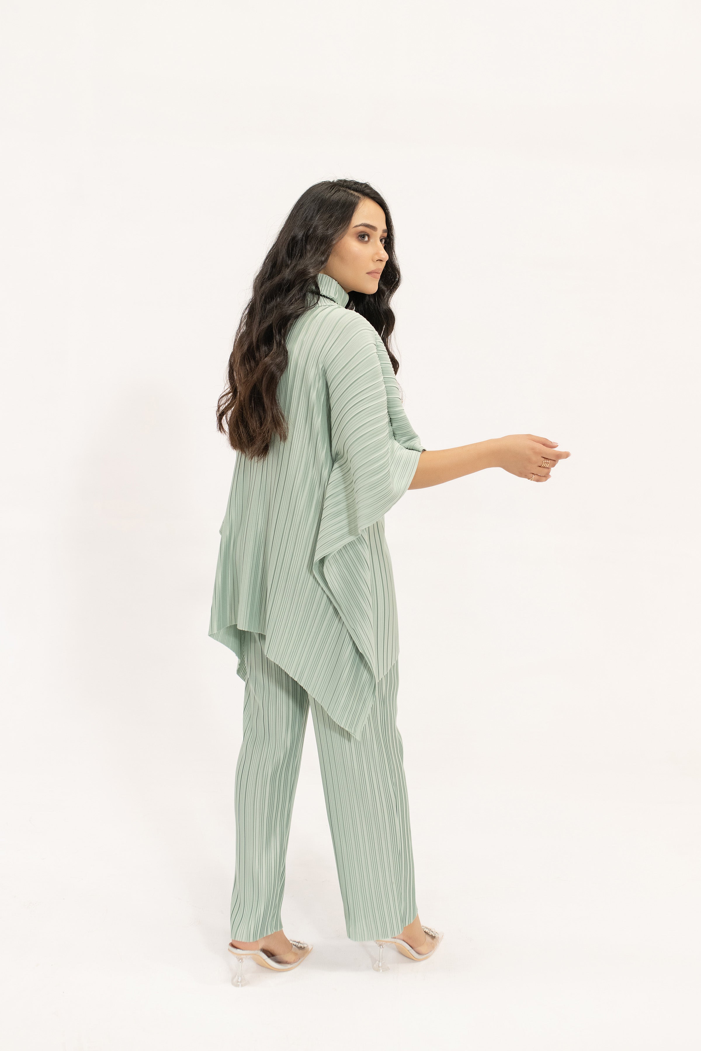 Sevda Mint Pleated Suit