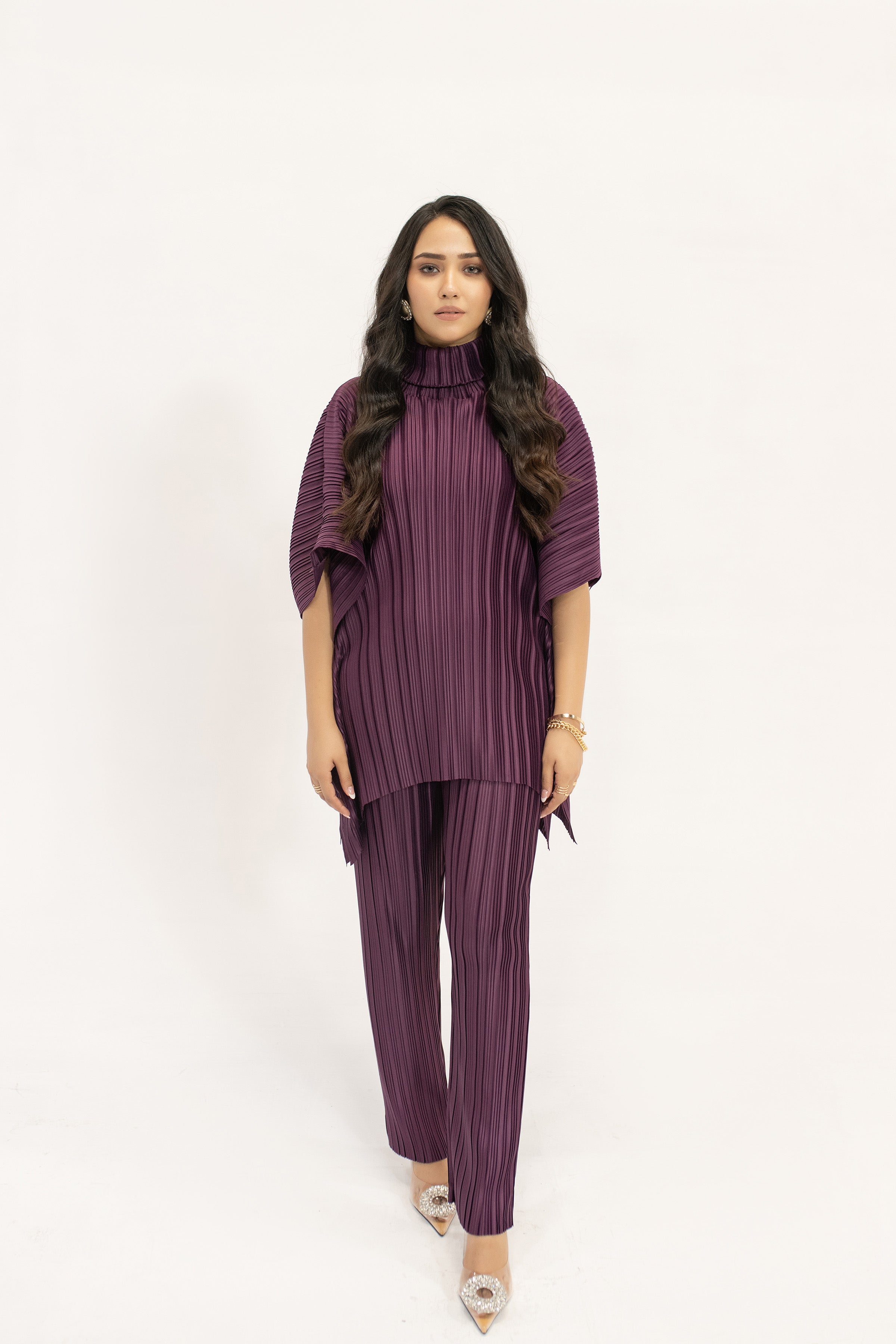 Sevda Pruple Pleated Suit