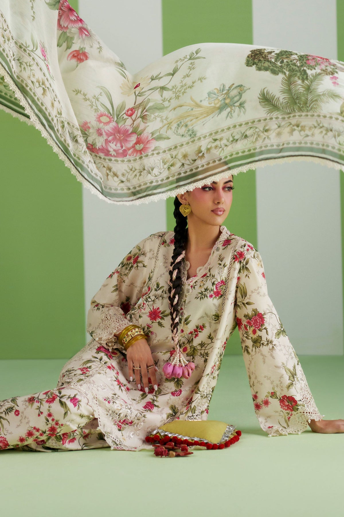 3 Piece Embroidered Lawn Suit - DWP2603-ESM-OFW