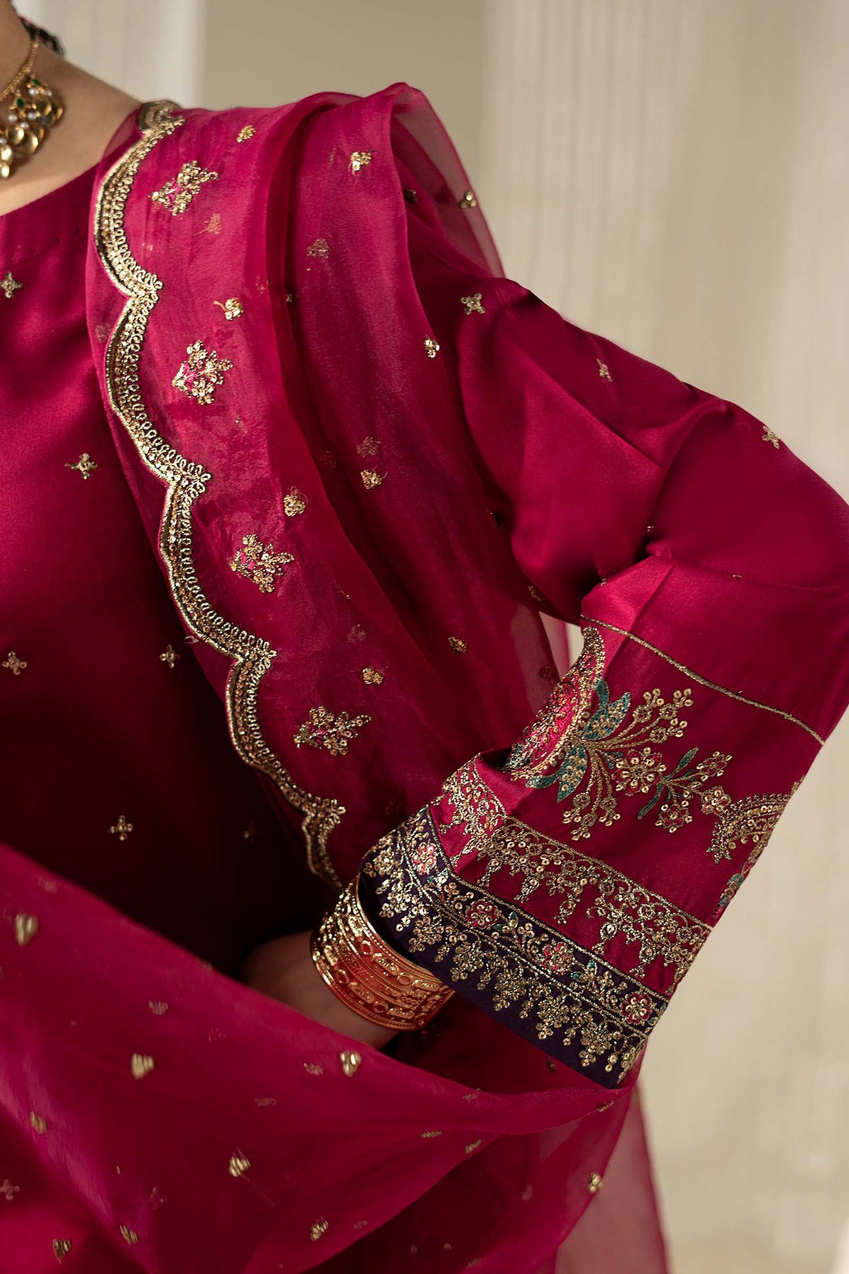 3 Piece Embroidered Linen Suit