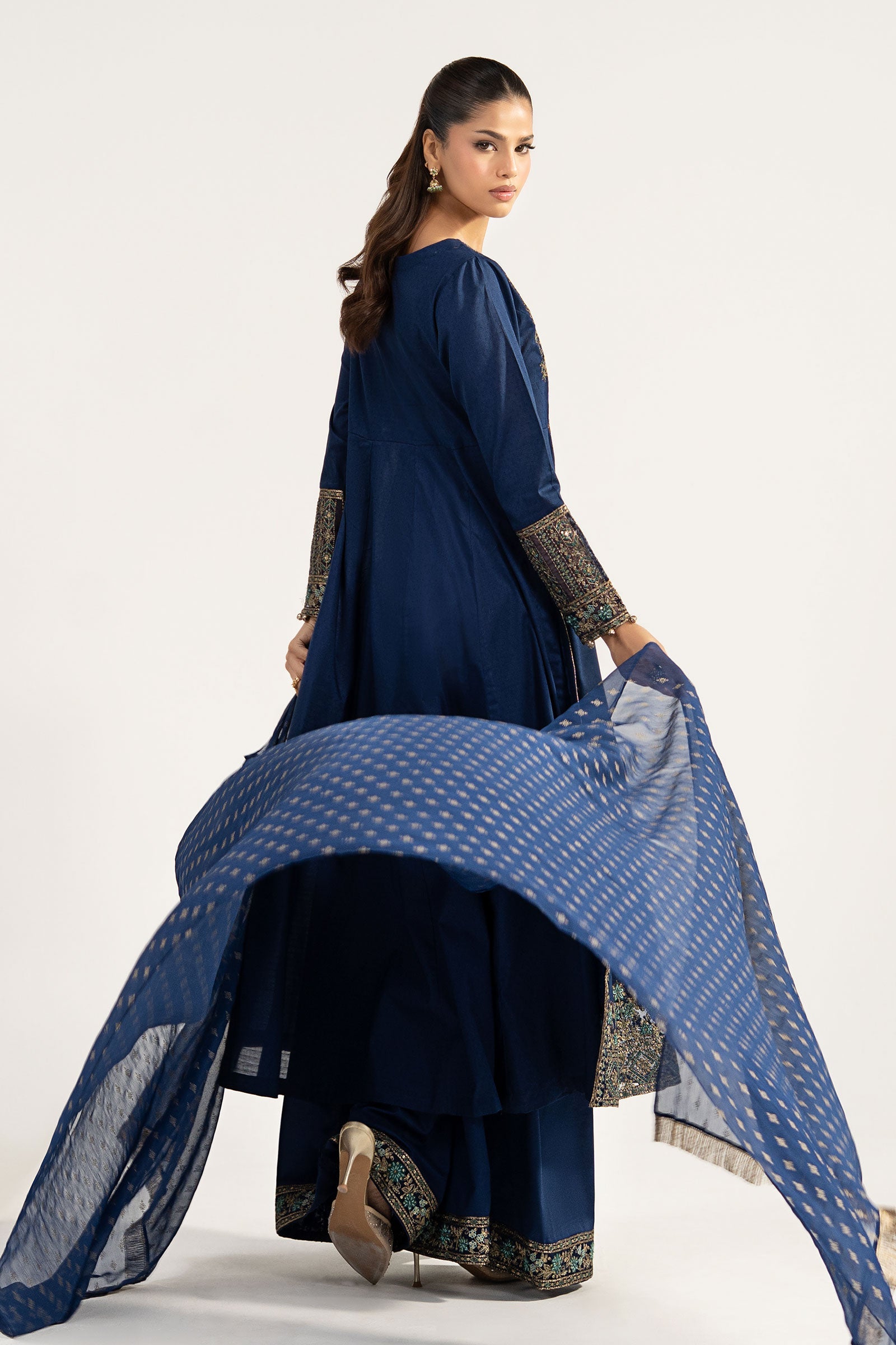 3 Piece Embroidered Dobby Lawn Suit