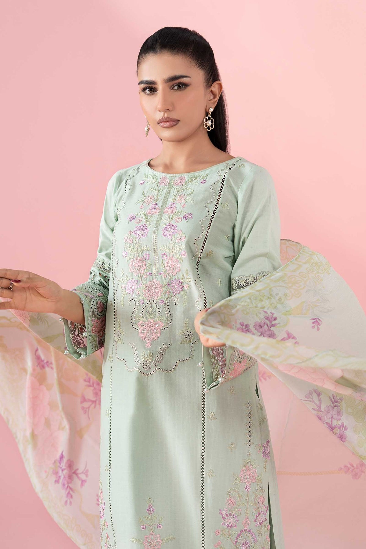 3 Piece Embroidered Dobby Suit