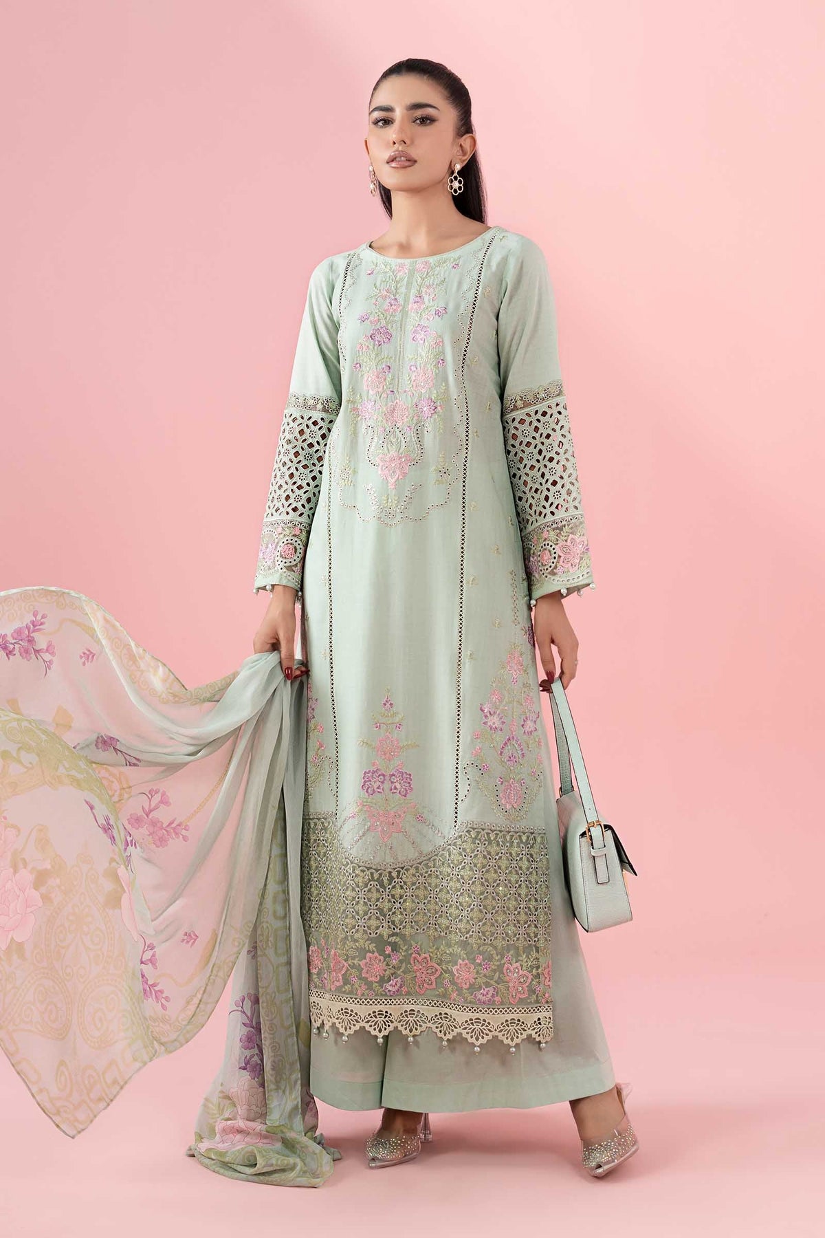 3 Piece Embroidered Dobby Suit
