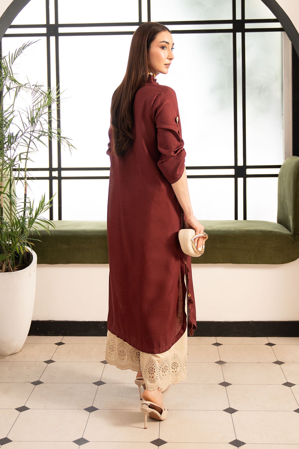 2 Piece Embroidered Lawn Suit | DW-EA26-104-RED