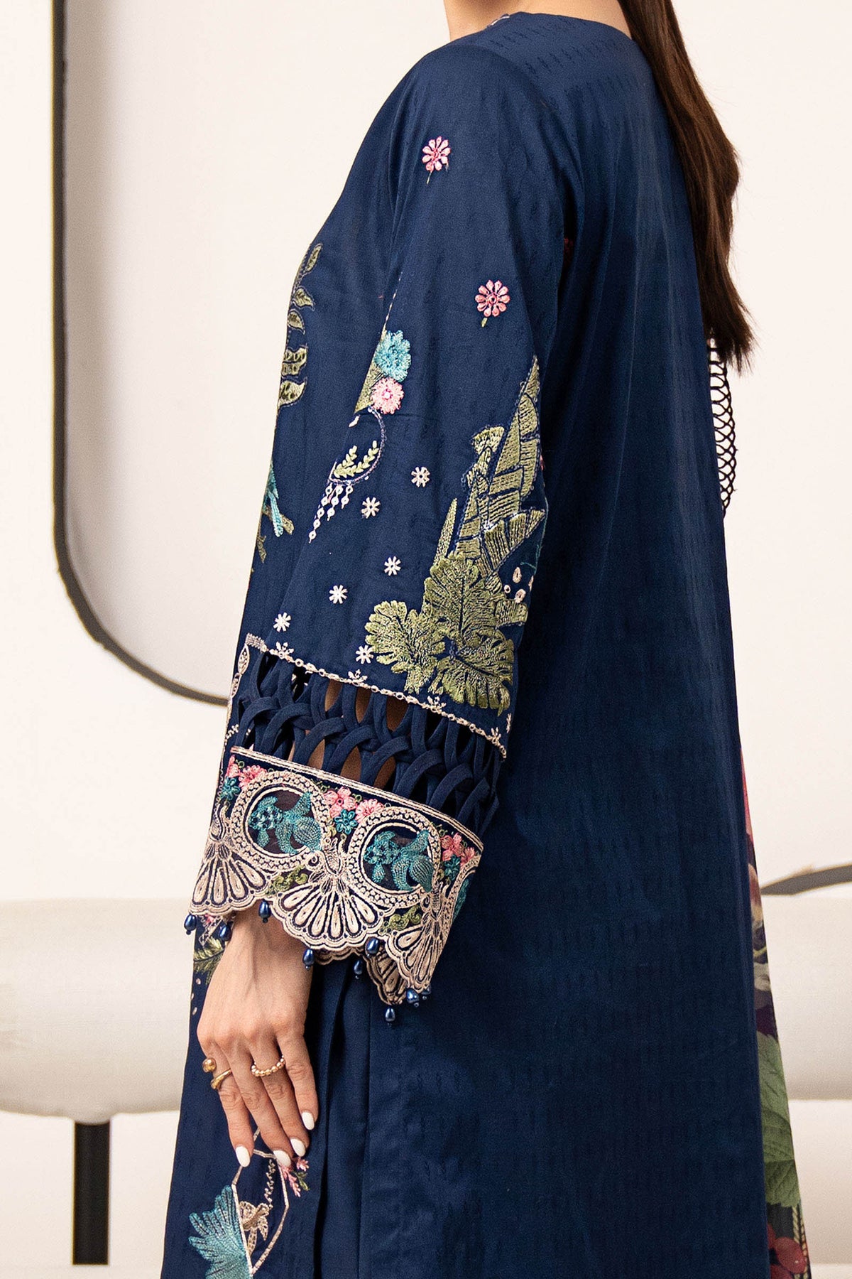 3 Piece Embroidered Dobby Lawn Suit