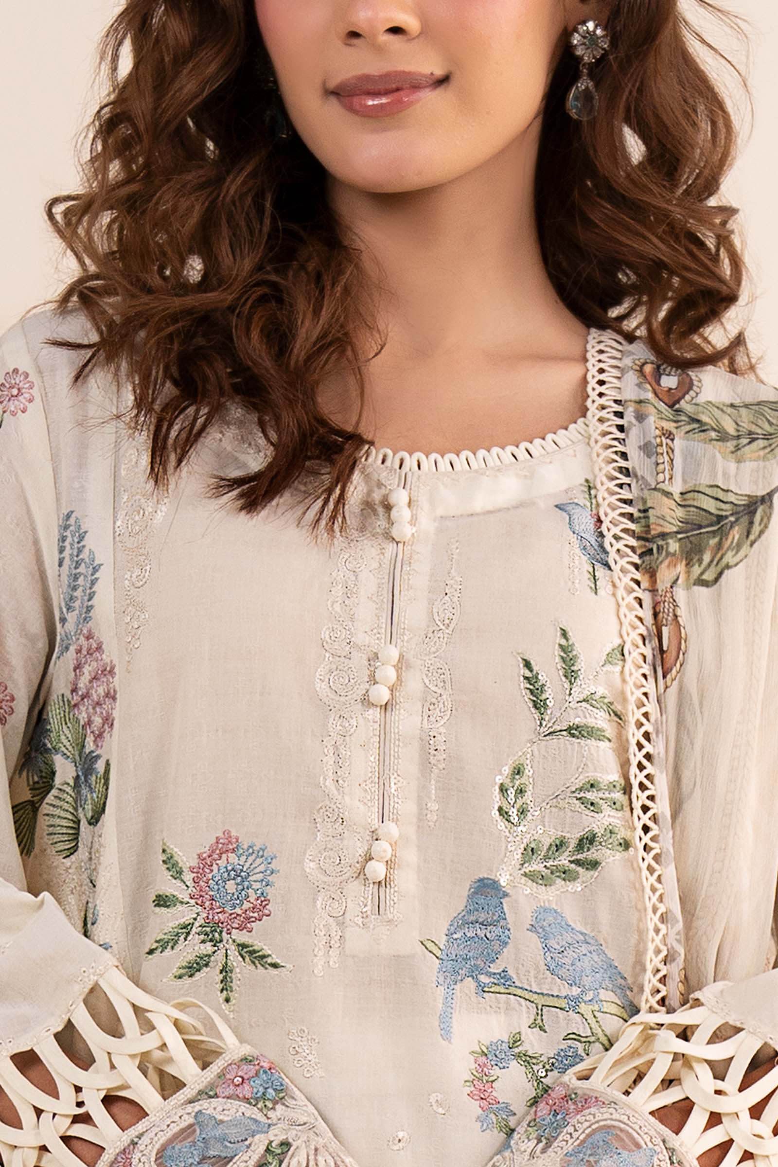 3 Piece Embroidered Dobby Lawn Suit