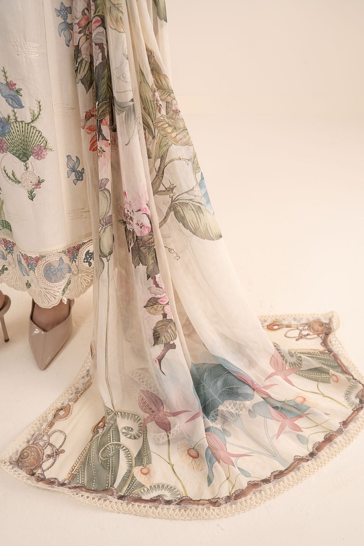 3 Piece Embroidered Dobby Lawn Suit