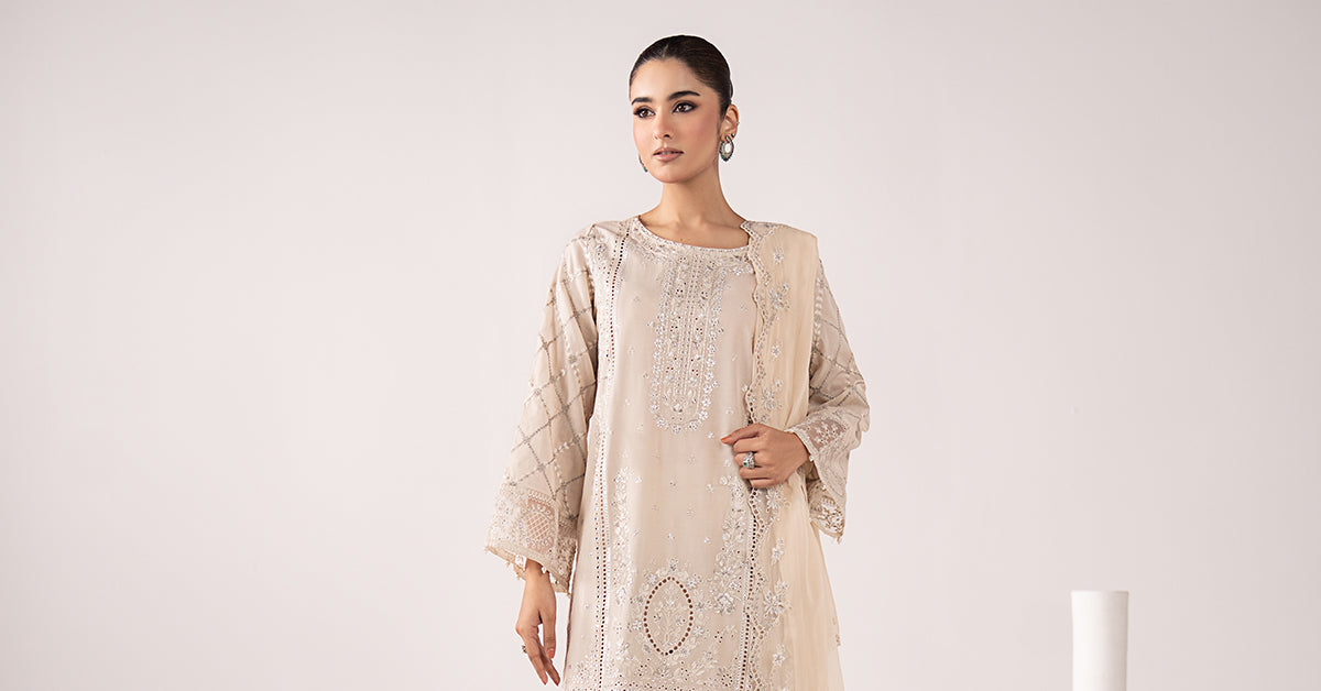 3 Piece Embroidered Lawn Suit - DWA2627-ESM-OFW