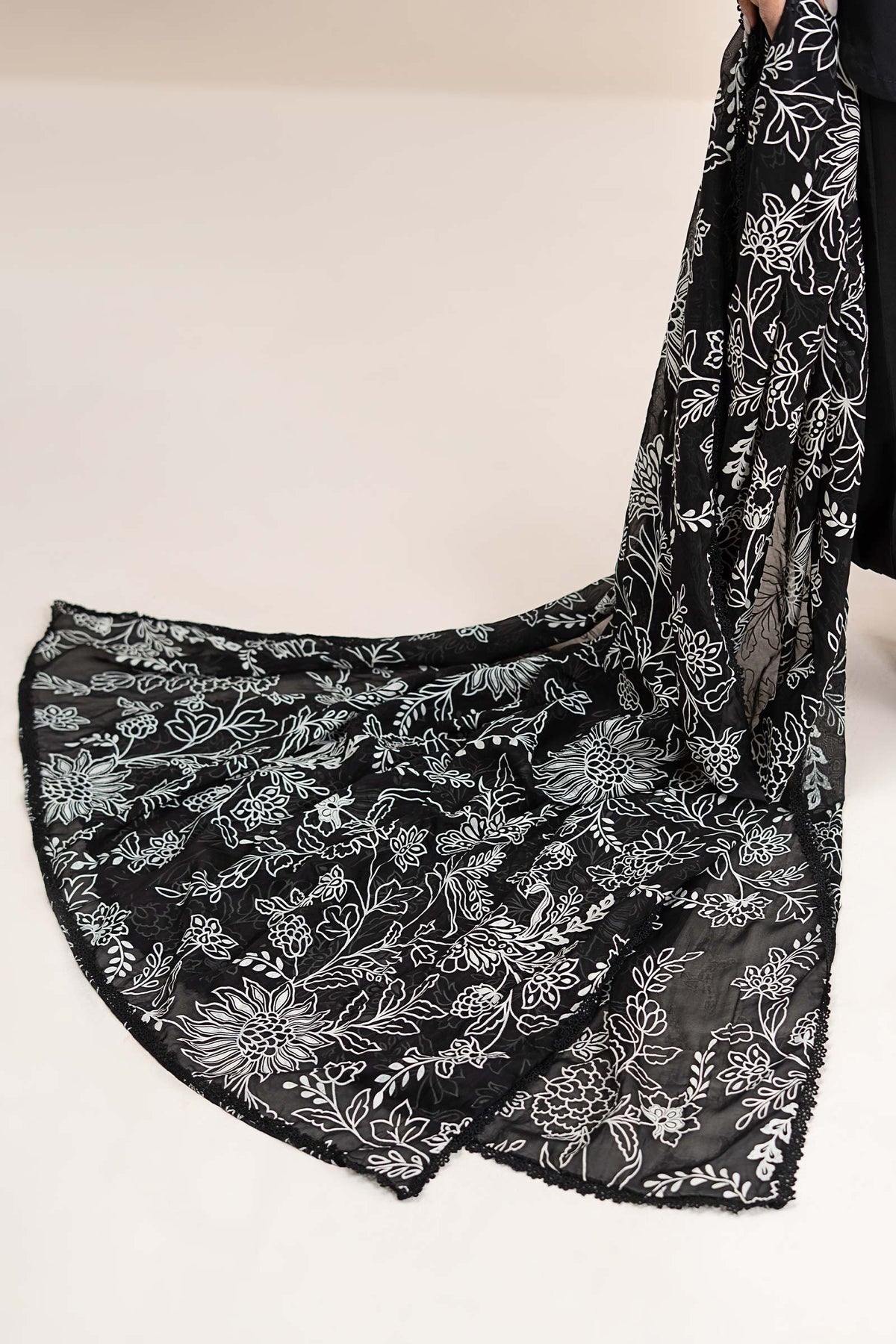 3 Piece Embroidered Lawn Suit - DWA2663-ESM-BLK