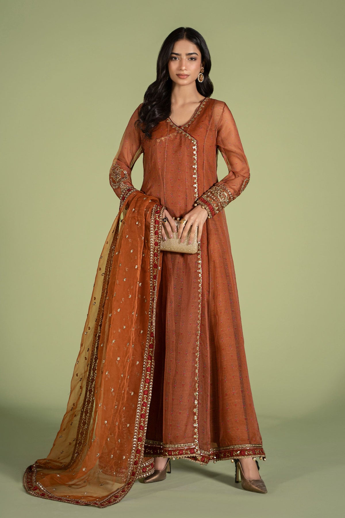 3 Piece Embroidered Net Organza Suit