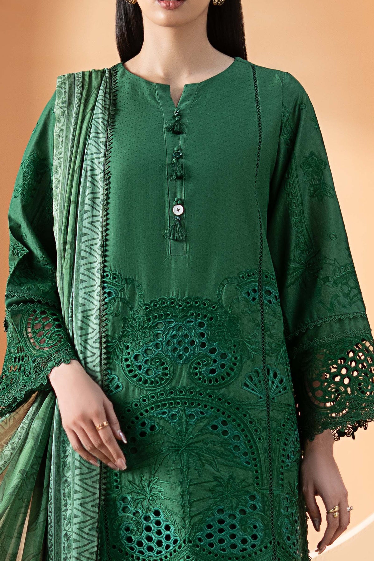 3 Piece Embroidered Dobby Lawn Suit