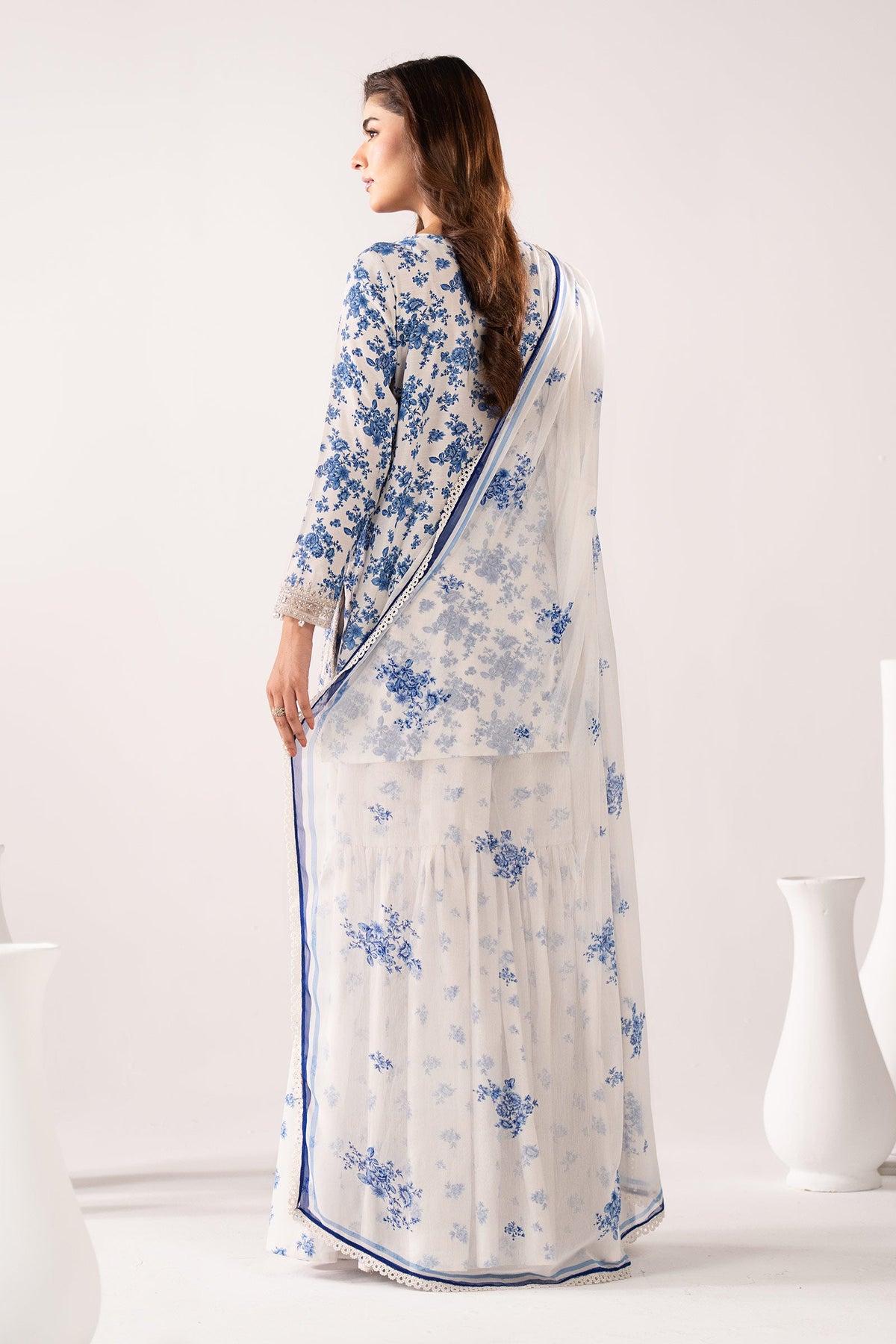 3 Piece Embroidered Lawn Suit - DW26200-ESM-BLU